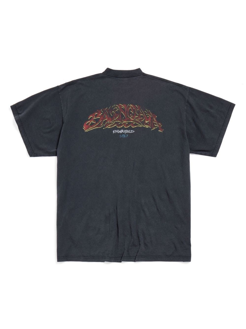 Balenciaga o1srvl11e0425 Offshore T-Shirt Oversized in Black Size M / US 6-8 / IT 42-44 - 6 Thumbnail