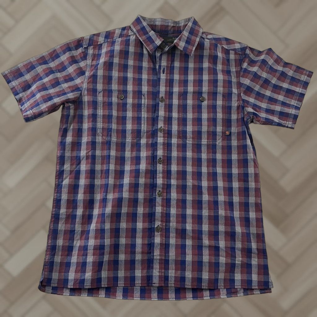 Mountain Hardwear Mountain Hardwear Plaid Short Sleeve Button Front Shirt Mens Small Blue Purple Shirt Size US S / EU 44-46 / 1 - 1 Thumbnail