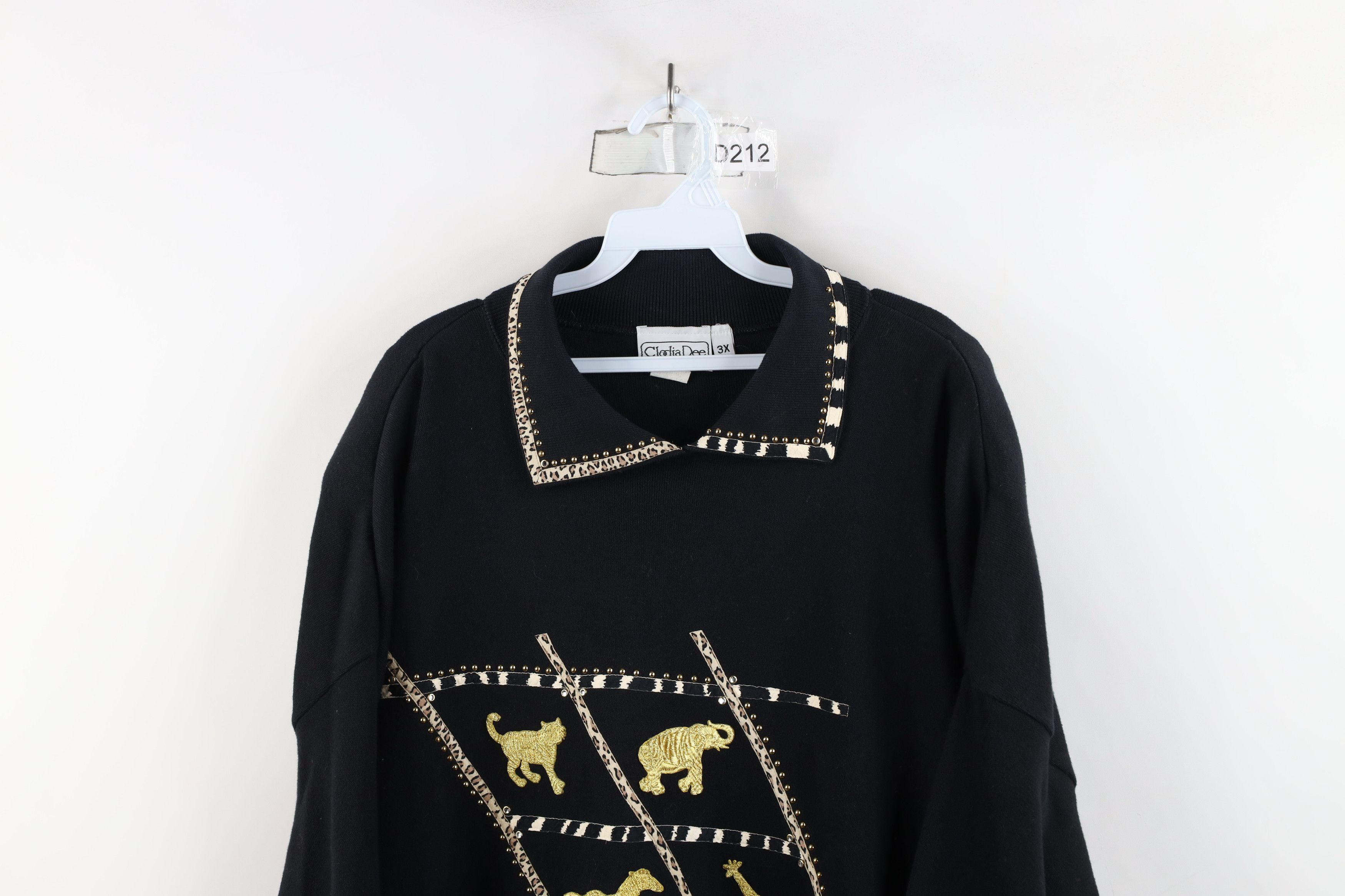 Vintage Deadstock Vtg 90s Streetwear Animal Collared Sweater USA Size 3XL / US 20-22 - 2 Thumbnail