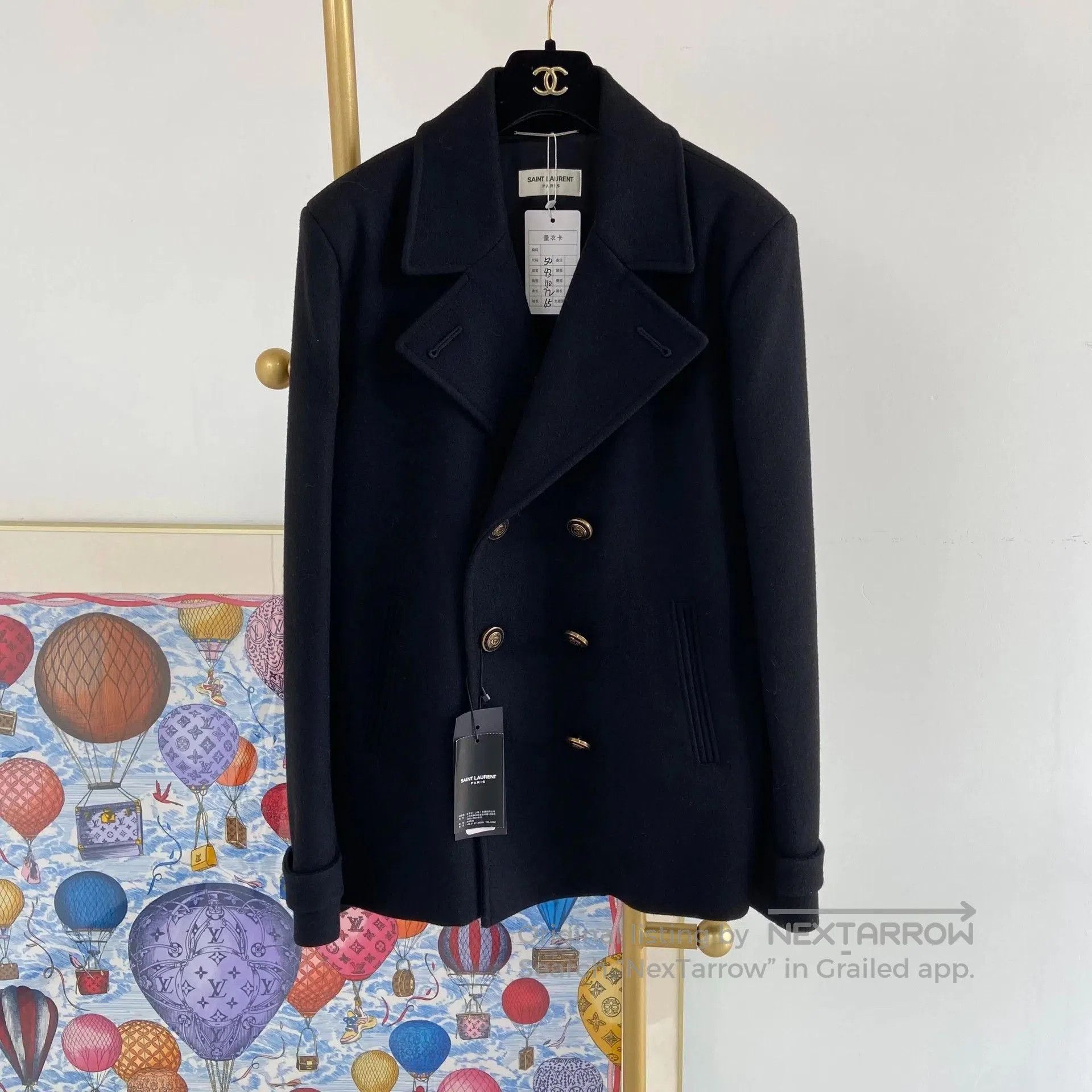 Saint Laurent Paris Saint Laurent Black Wool Coat. Size US M / EU 48-50 / 2 - 1 Thumbnail