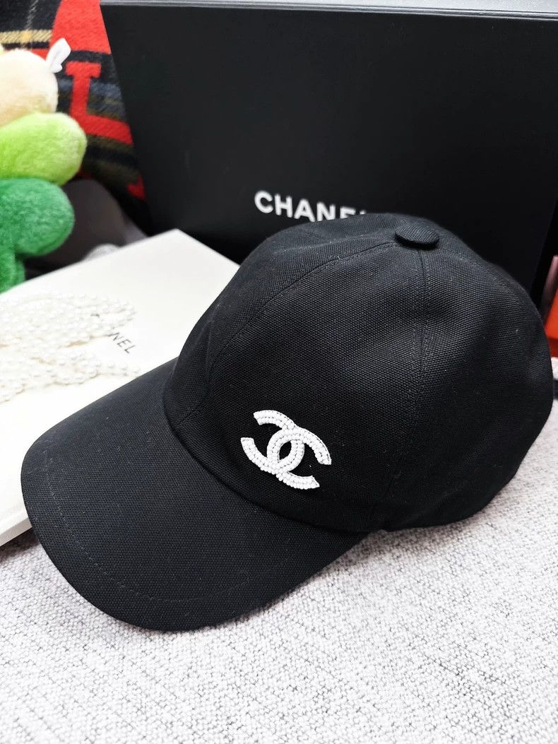 Chanel Chanel 23P popular white beaded double C black baseball ca Size ONE SIZE - 1 Thumbnail