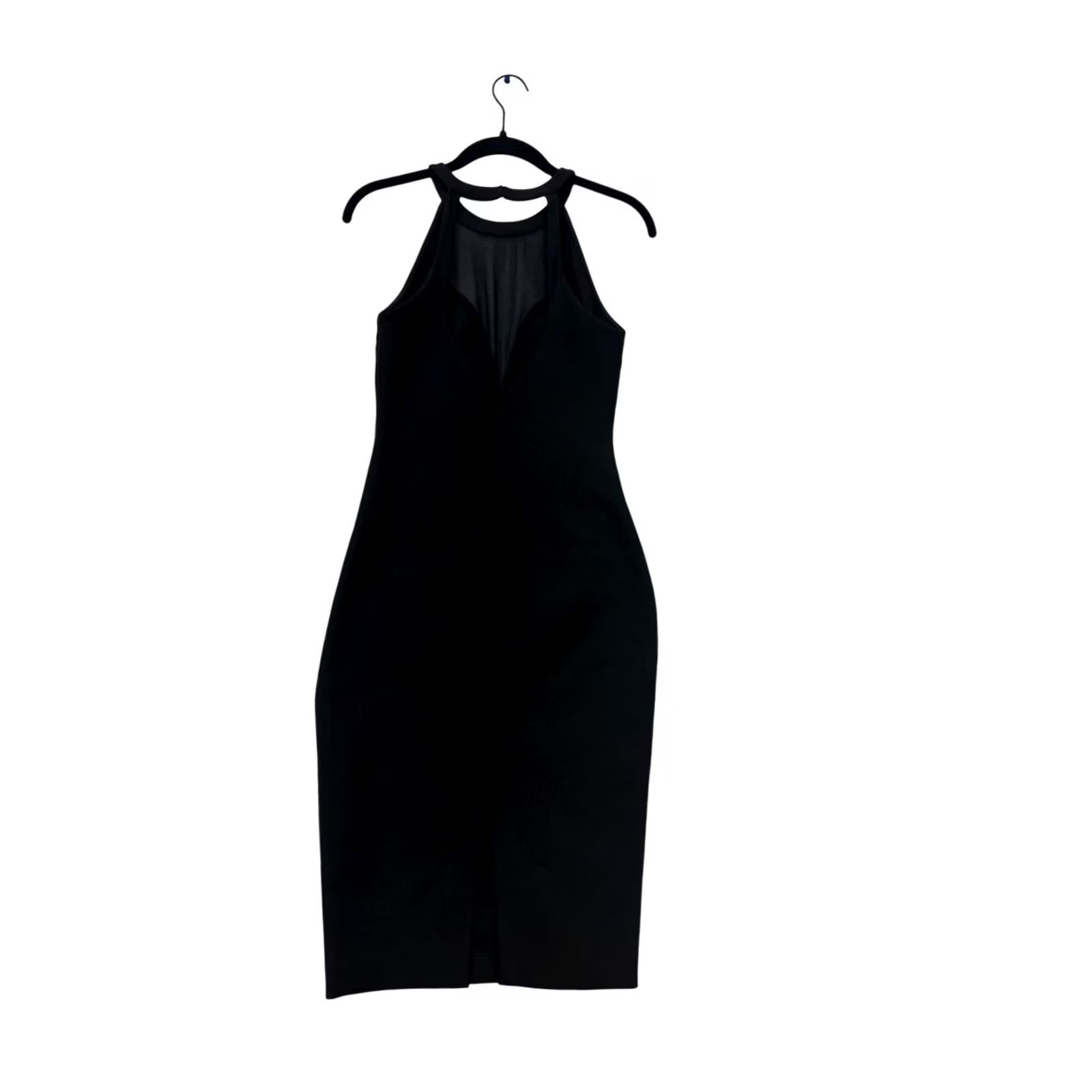 Elizabeth and James Elizabeth & James Dress Halter Midi Black Womens 4 Size Regular Bodycon Sheer Back Zip 90s? No, not applicable Size S / US 4 / IT 40 - 2 Thumbnail