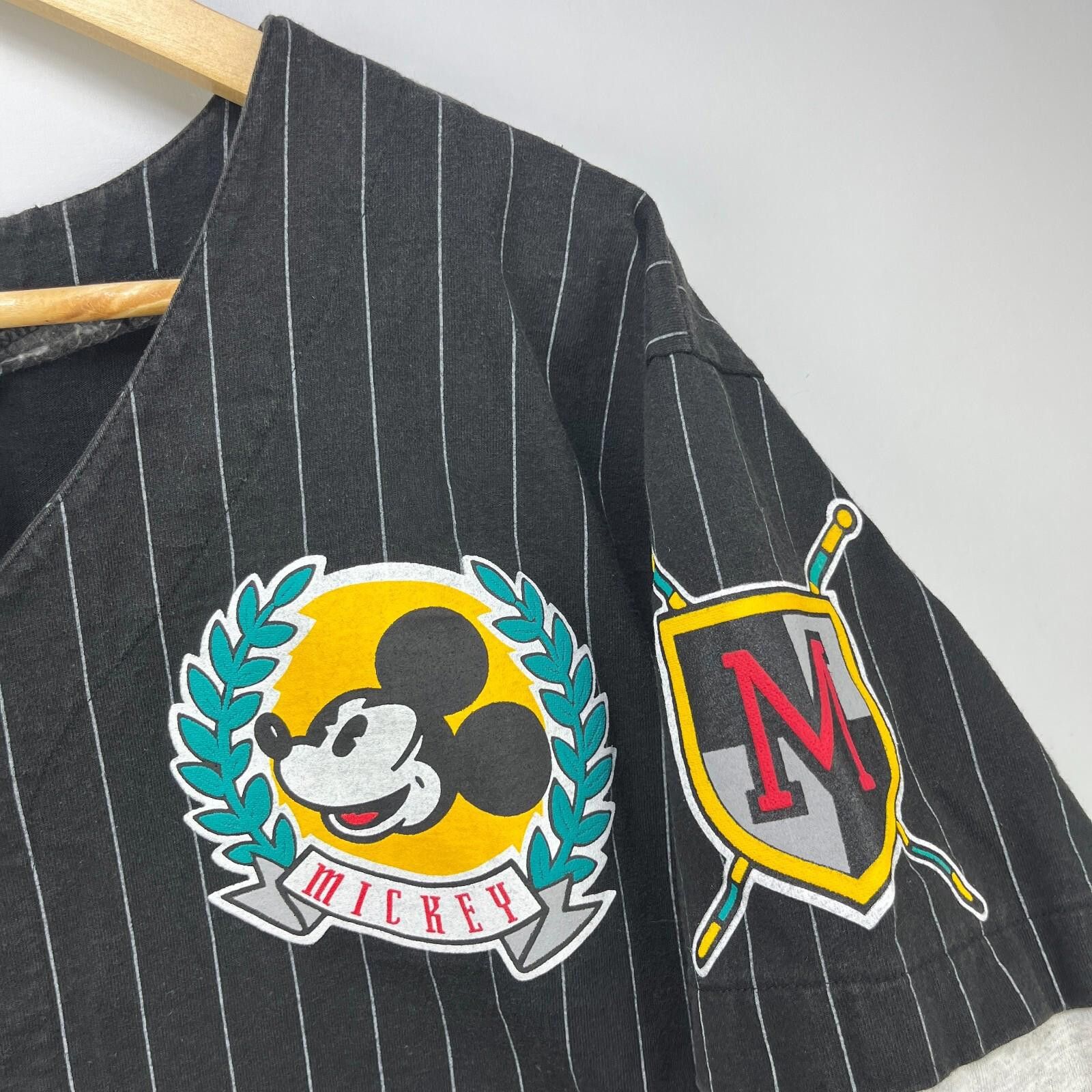 Disney Vintage 90s Mickey Mouse Disney Baseball Jersey Large Size US L / EU 52-54 / 3 - 5 Thumbnail