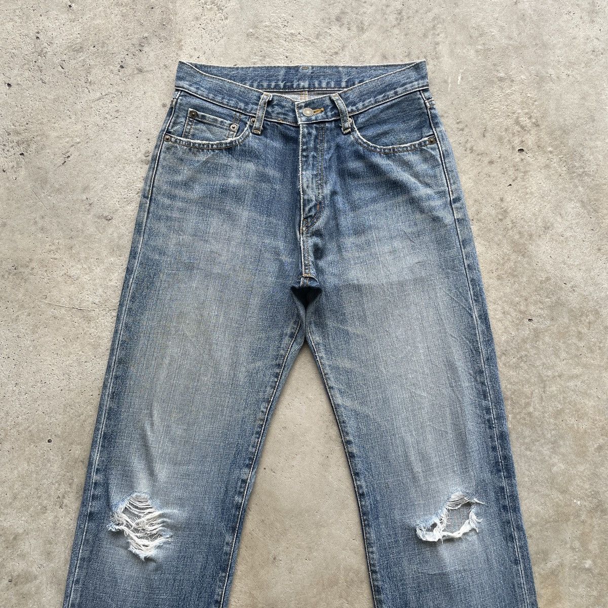 Japanese Brand W29💥 Vintage Japanese Distressed Jeans Faded Denim Pants Size US 29 - 3 Thumbnail
