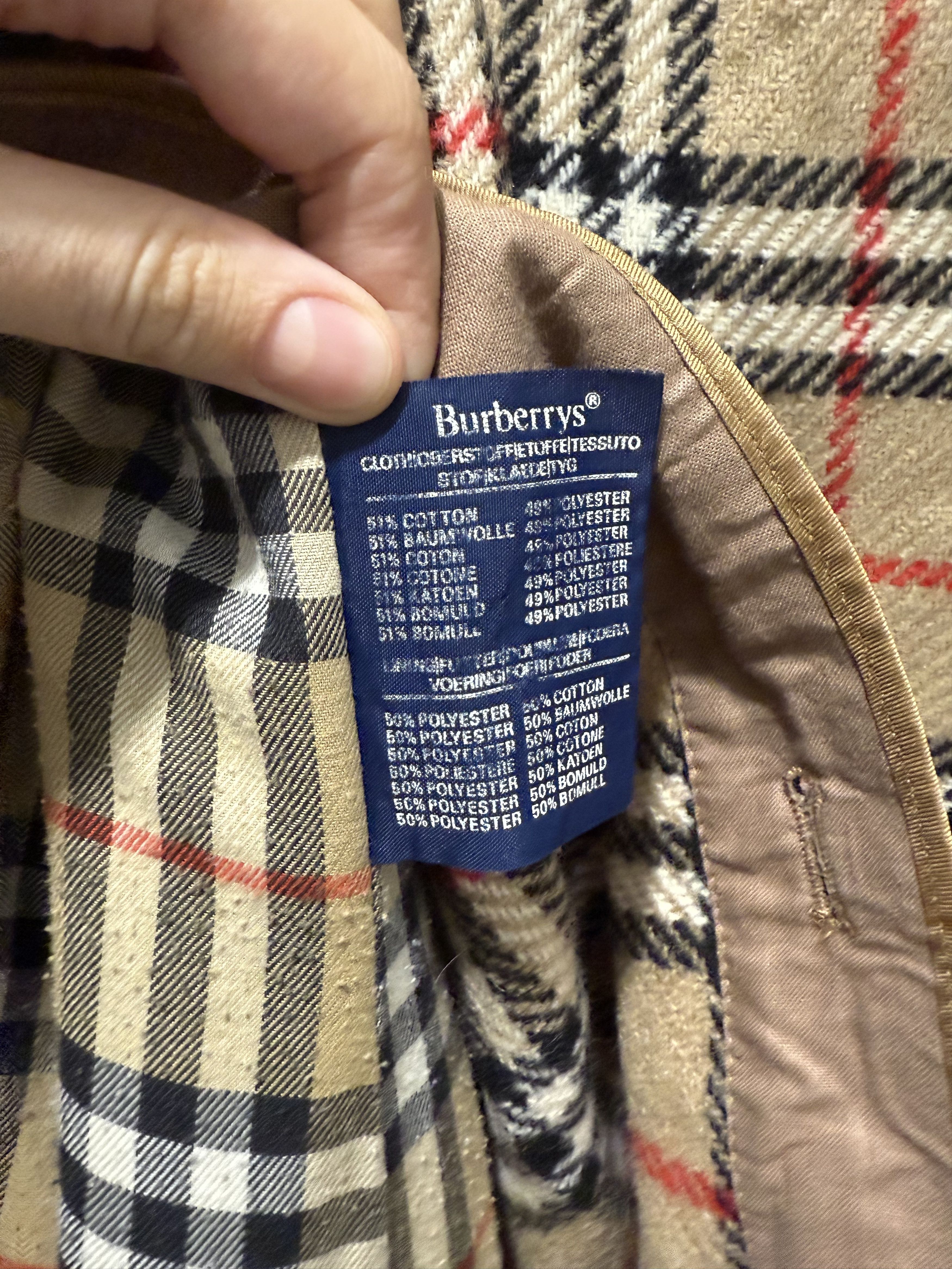 Burberry Women's Vintage Burberry Beige Wool Lined Long Trench Coat Size XL / US 12-14 / IT 48-50 - 9 Thumbnail