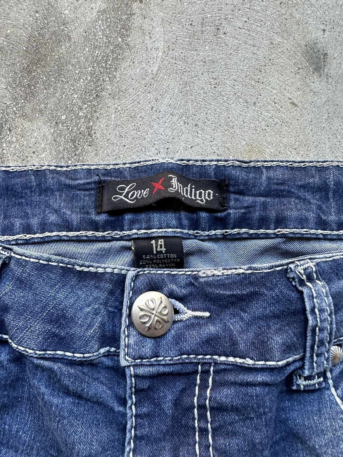 True Religion Y2K Vintage Love Indigo denim jeans Size 36" / US 14 / IT 50 - 6 Thumbnail