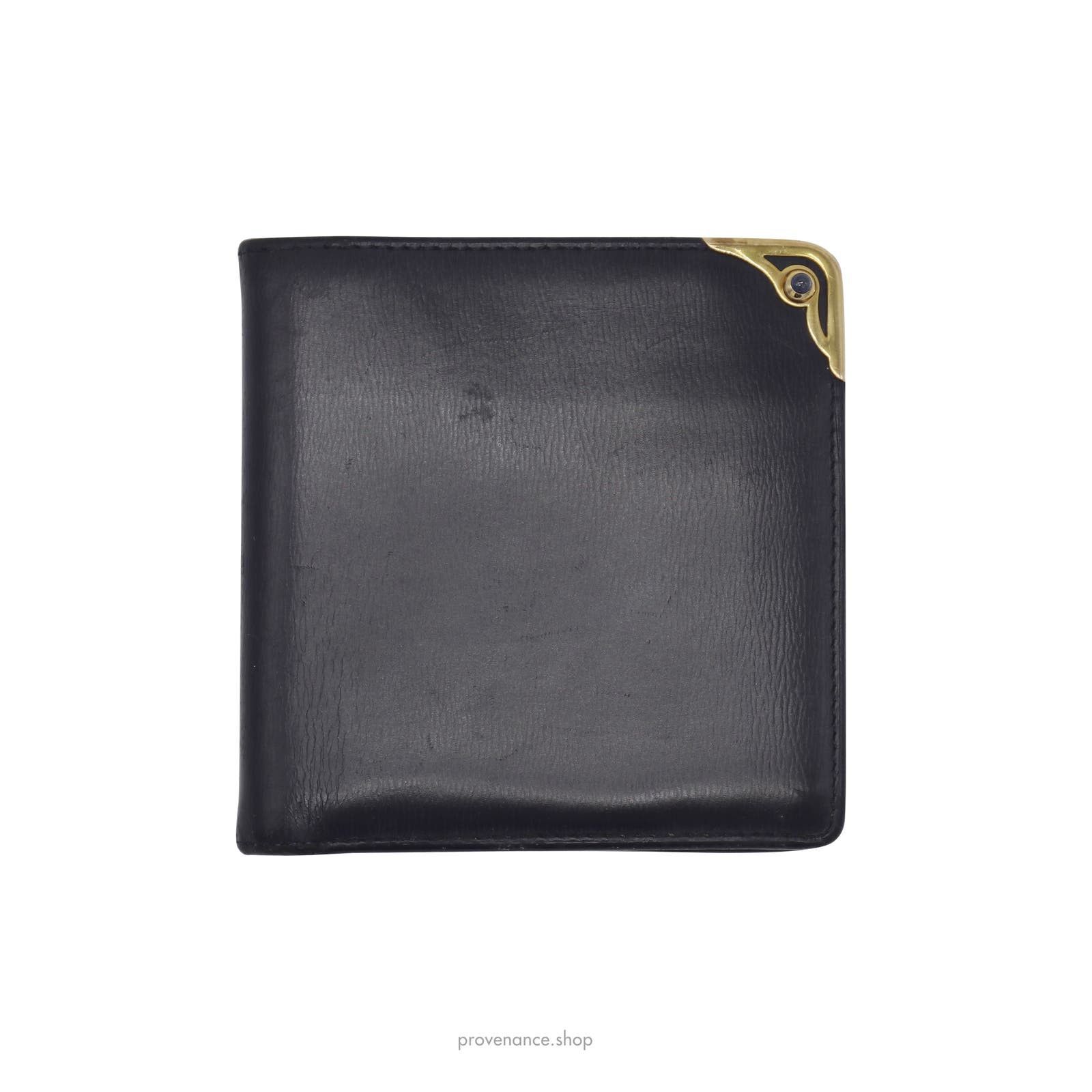 image of Cartier Saphir 24K Bifold Wallet - Navy Blue Leather in Black, Men's