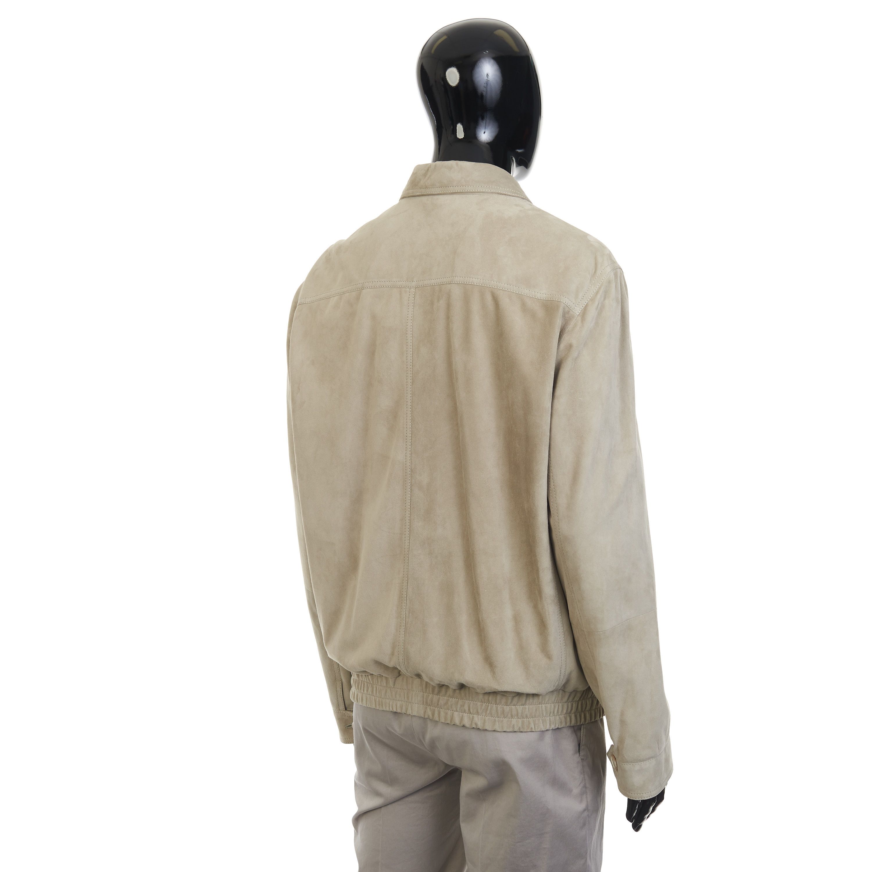 Brunello Cucinelli Khaki Velvety Suede Jacket Size US M / EU 48-50 / 2 - 6 Thumbnail