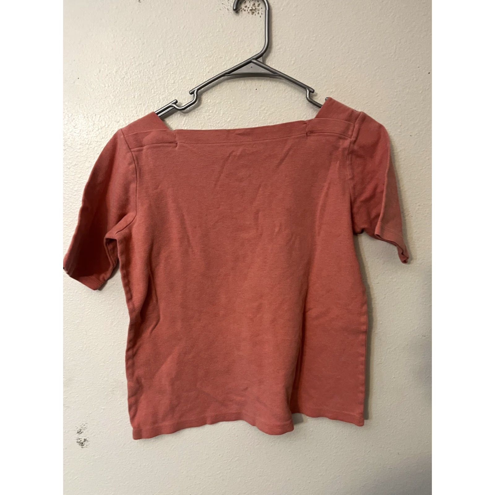 Vintage VINTAGE LL Bean Square Boat Neck Shirt Womens M Pink Cotton Knit Regular Short Sleeve Thin Stretch Size M / US 6-8 / IT 42-44 - 3 Thumbnail