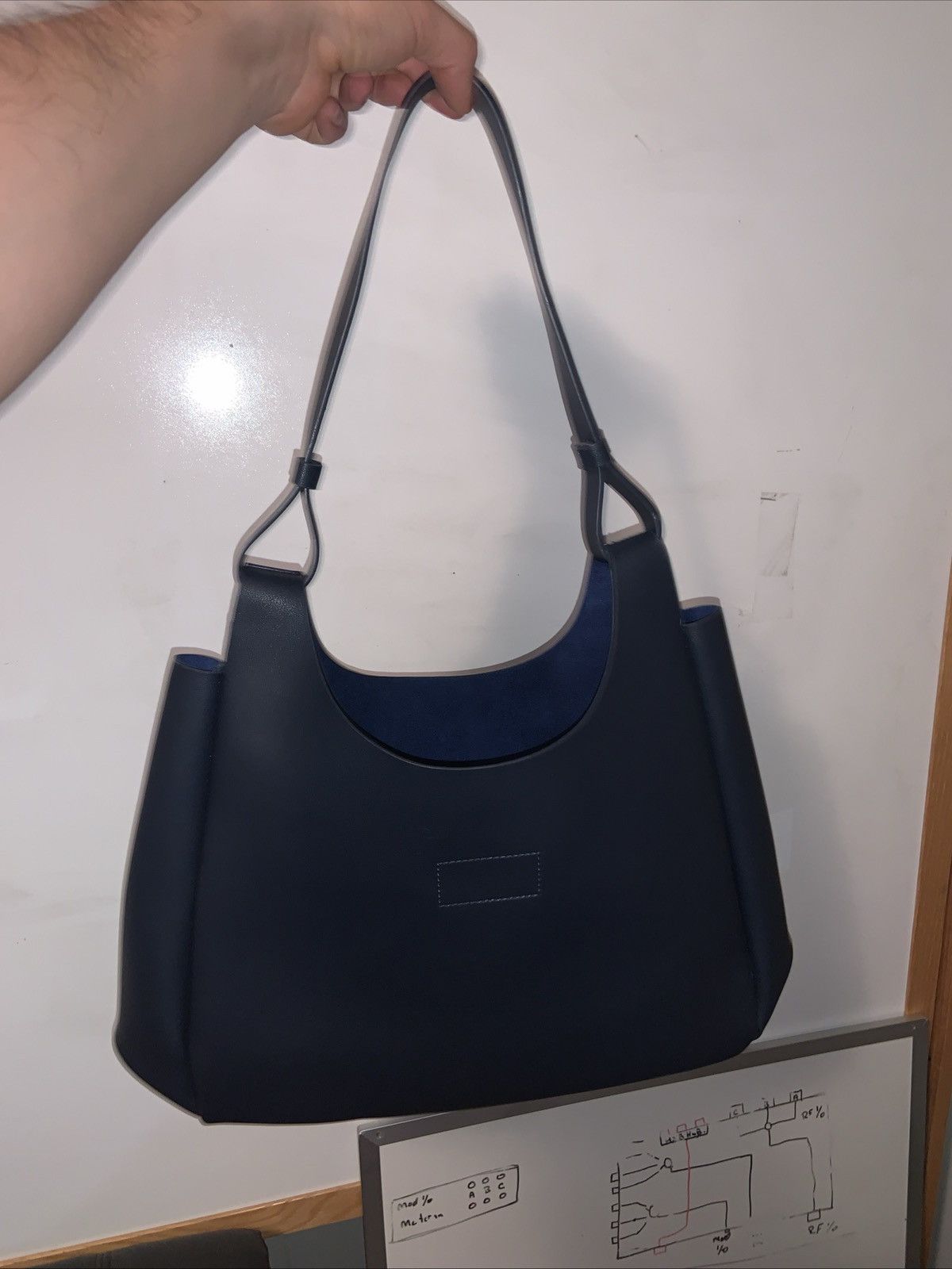 Women’s - Navy Blue - Neiman Marcus - Leather Tote Bag