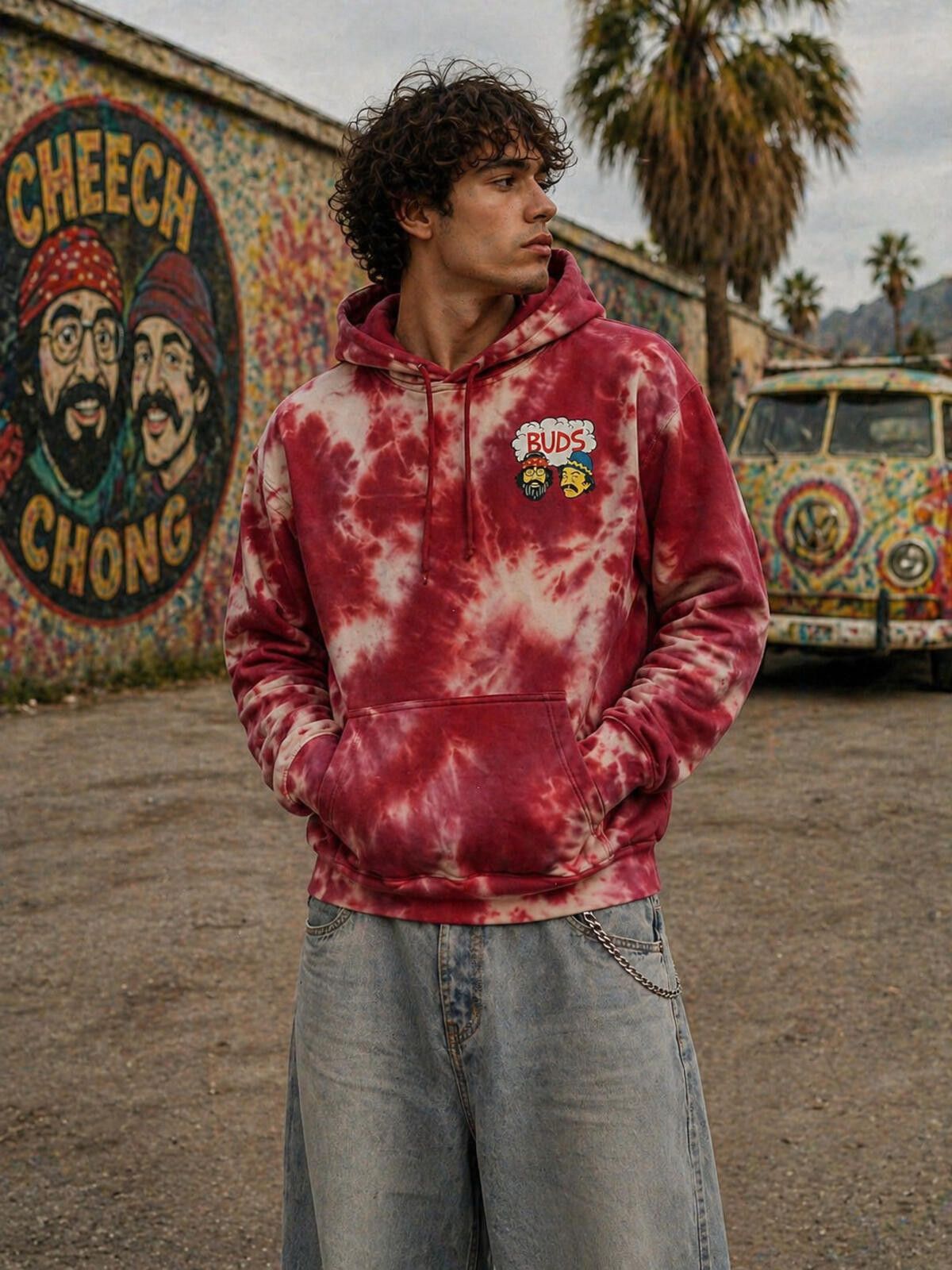 Other Cheech & Chong “Buds” Tie Dye Hoodie – Men’s Size US S / EU 44-46 / 1 - 1 Thumbnail