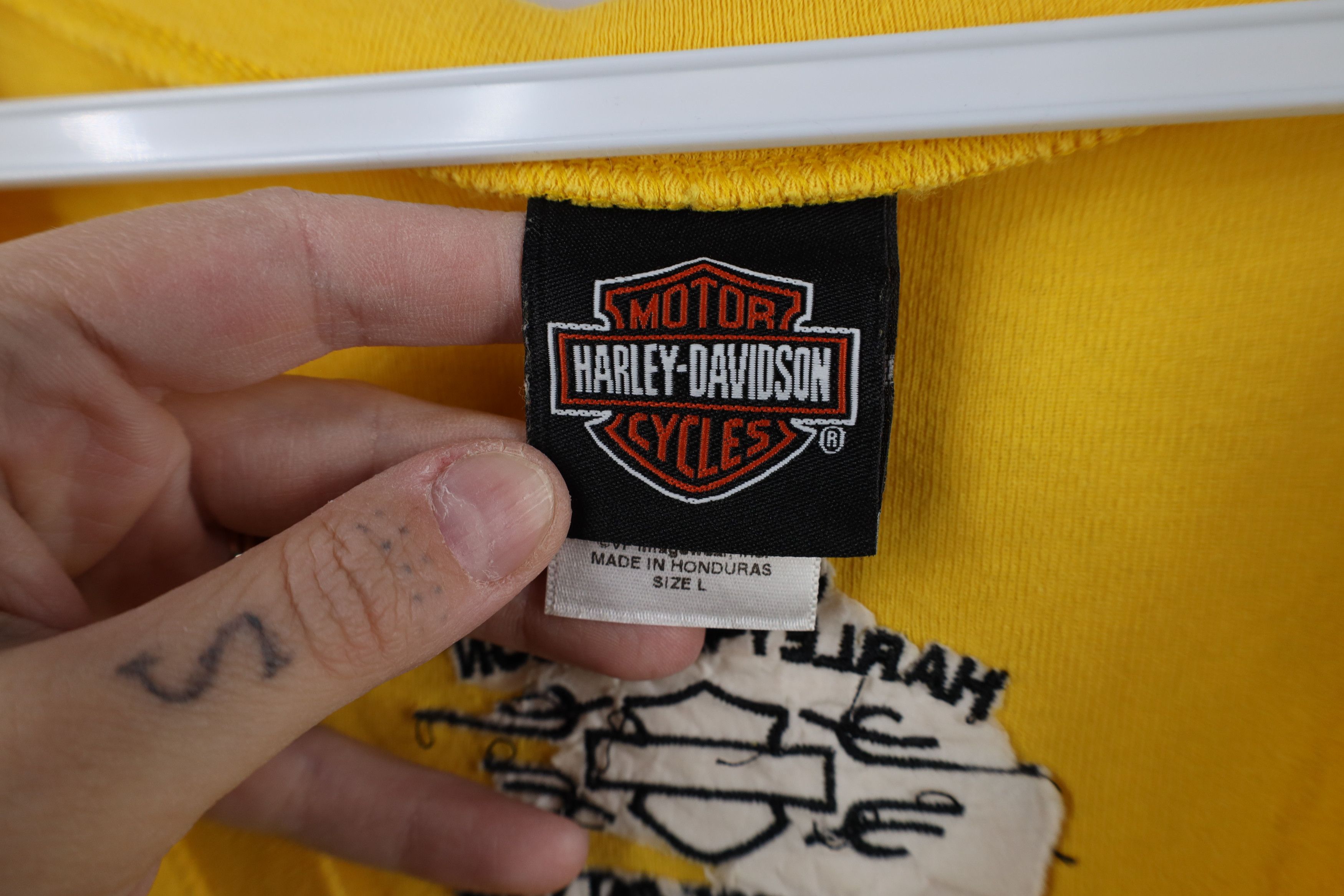 Harley Davidson Vintage Y2K Harley Davidson Tribal Ribbed Knit T-Shirt Size L / US 10 / IT 46 - 8 Thumbnail