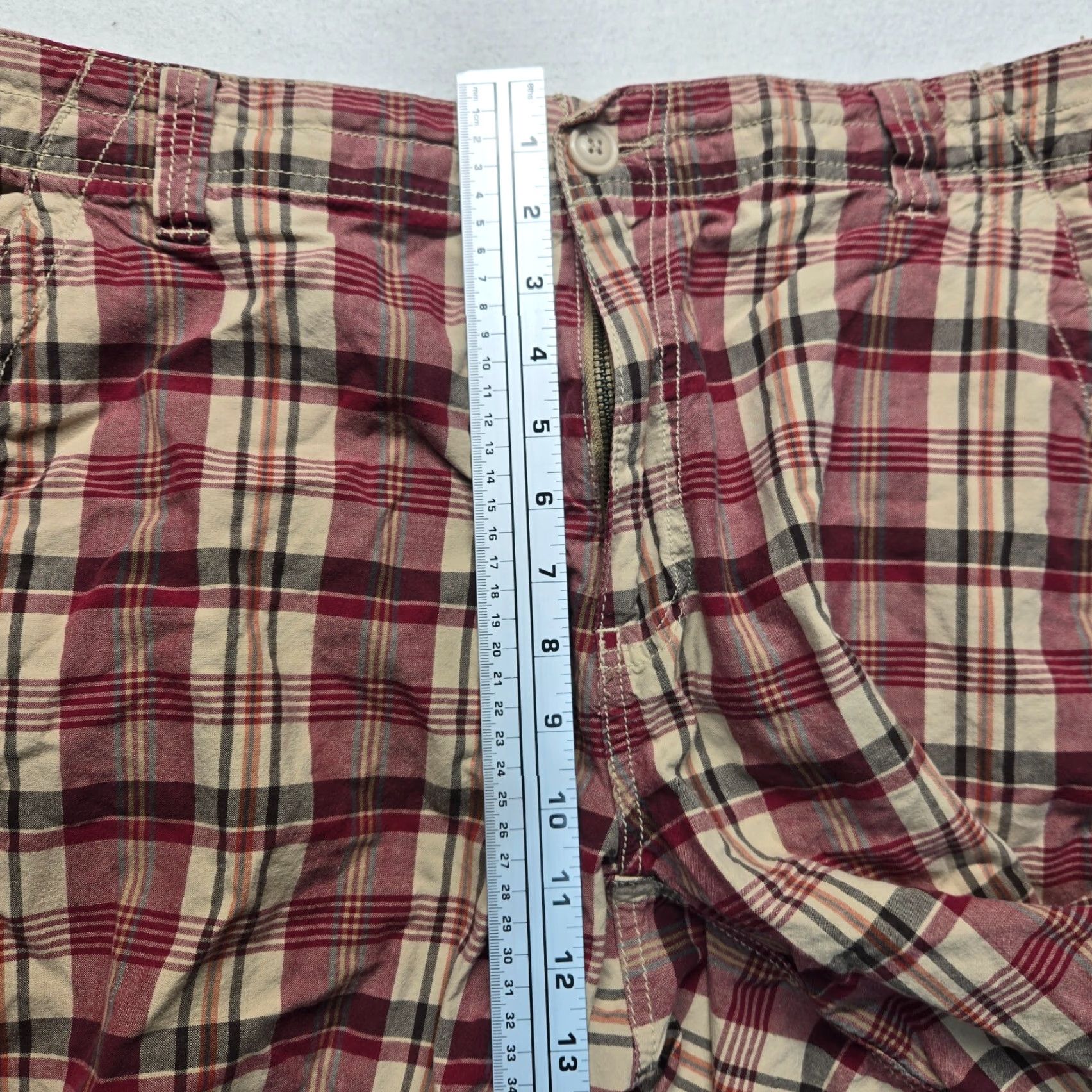 Vintage Aeropostale Shorts Adult Men's Size 34 Red & Beige Plaid Chino 100% Cotton Size US 34 / EU 50 - 6 Thumbnail
