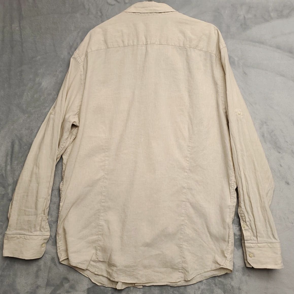 Banana Republic Banana Republic Shirt Men 2XL Beige Striped Linen Long Sleeve Woven Italy Button-Up Casual Travel Mens Size US XXL / EU 58 / 5 - 5 Thumbnail