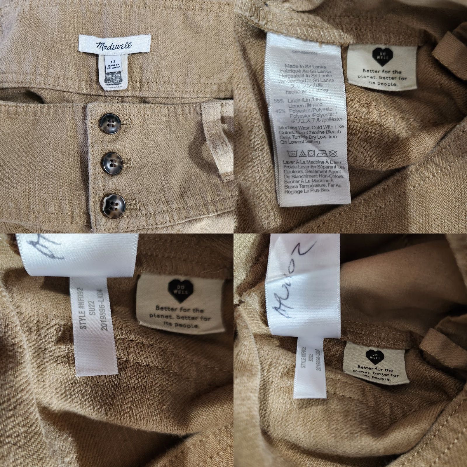 Madewell Madewell Button Front Cuffed Wide Leg Pants in Travel Linen Blend-Size 12 Size 34" / US 12 / IT 48 - 9 Thumbnail