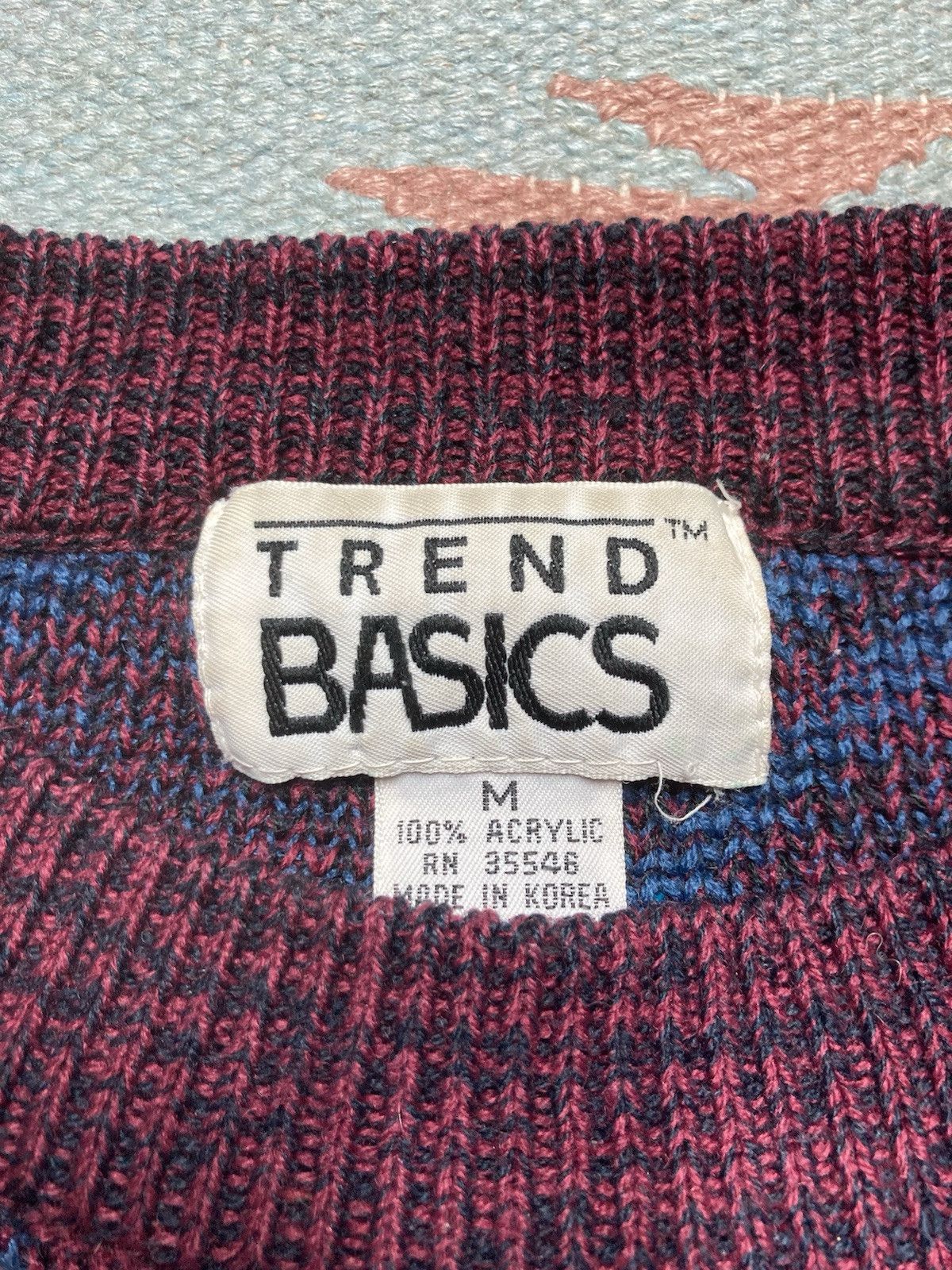 Vintage Vtg acrylic knit sweater geometric abstract trend basics M Size US M / EU 48-50 / 2 - 4 Thumbnail