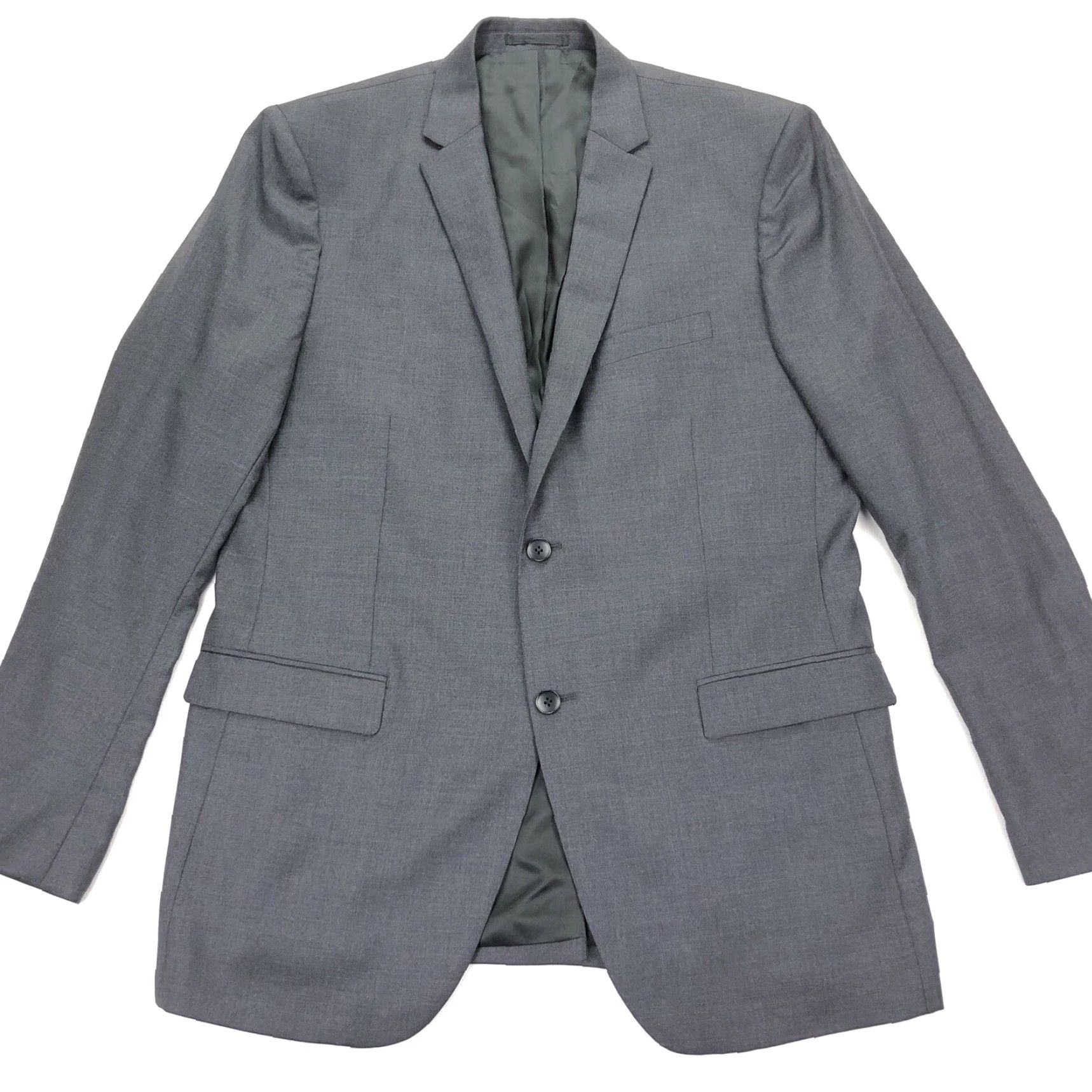 Theory Theory Men's 2-Button Gray 100% Wool Jacket Blazer Slim 46 Long Mens Size 46R - 2 Thumbnail