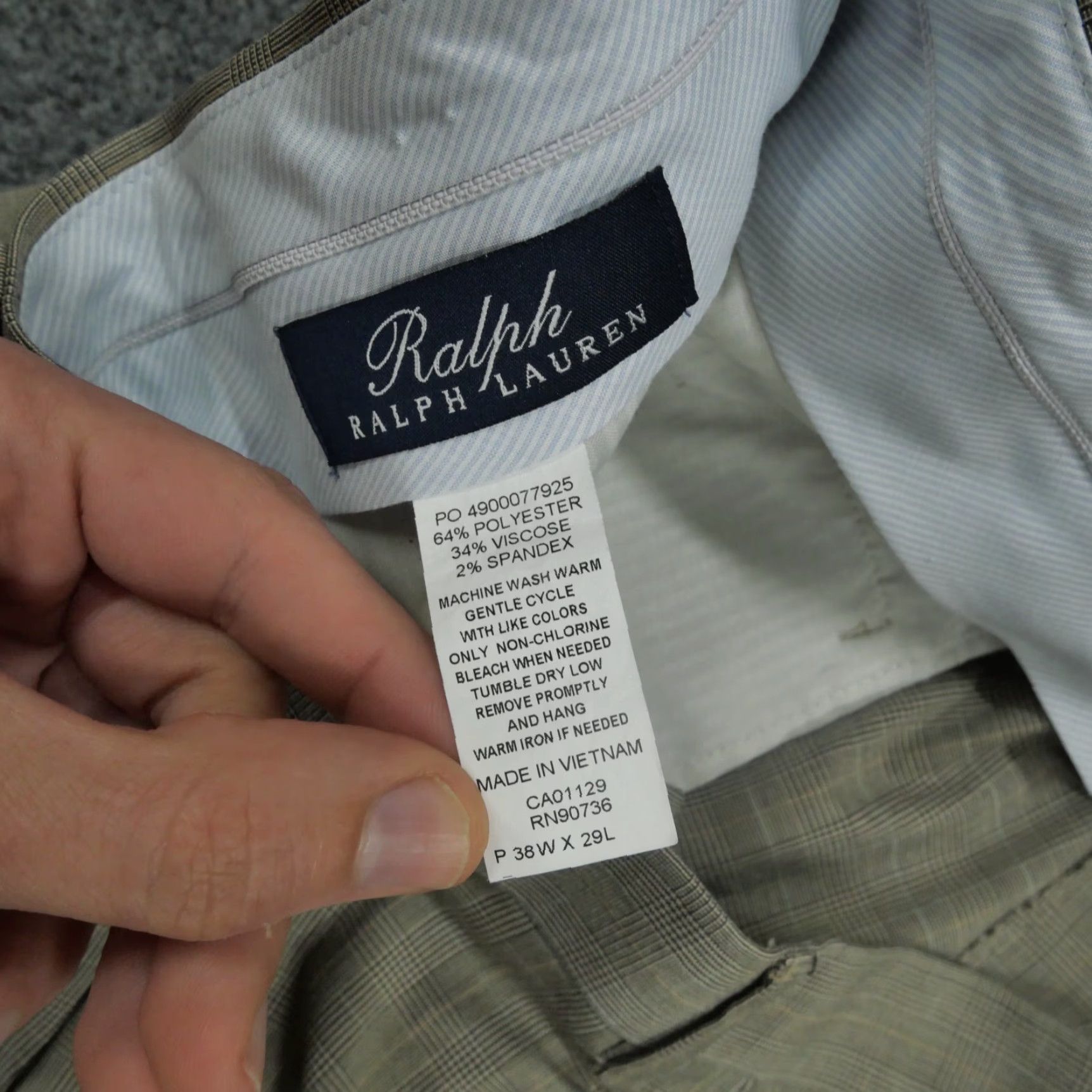 Ralph Lauren VINTAGE Ralph Lauren Pants Dress Pants Plaid Mens 38x29 Blue Tan Brown Black 包装 Size US 38 / EU 54 - 4 Thumbnail