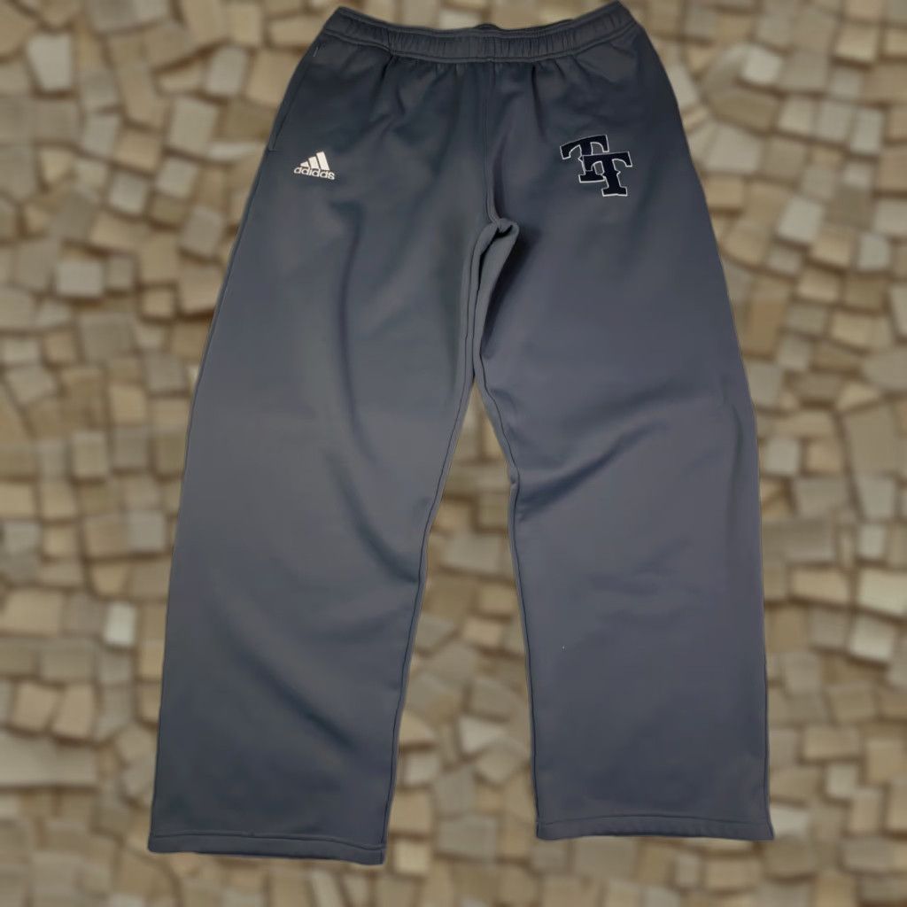 Adidas Adidas Grey Jogger Zippered Pants L 31x28 Men MEDIUM Regular Fit Drawstring 100% Polyester Sports Activewear Size US 31 - 1 Thumbnail