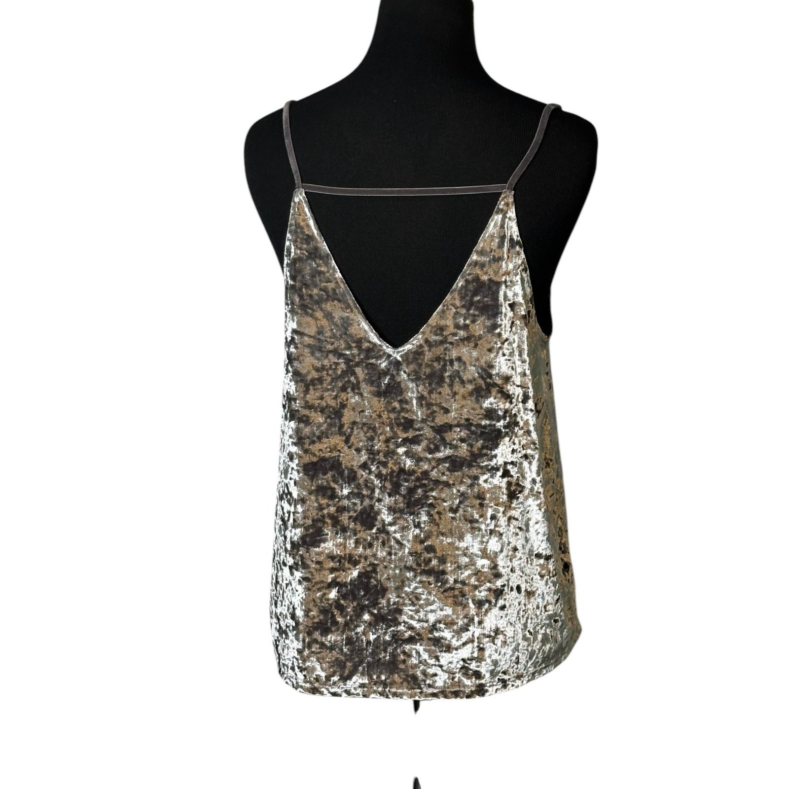 American Eagle Outfitters American Eagle silver crushed velvet tank top cami size M Size M / US 6-8 / IT 42-44 - 7 Thumbnail