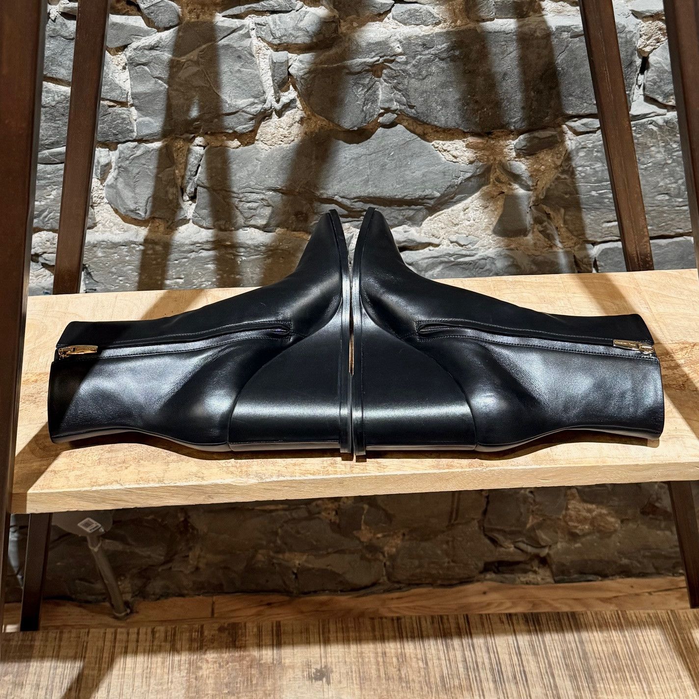 Gianvito Rossi Gianvito Rossi Black Leather Hamnes Wedge Pointy Boots Size US 11.5 / IT 41.5 - 9 Thumbnail