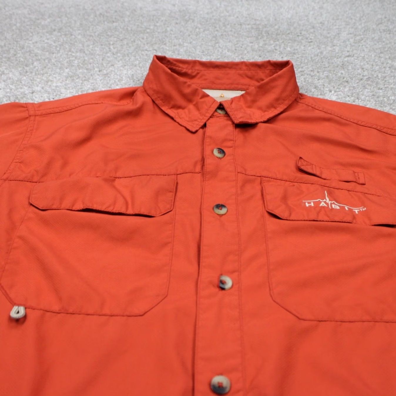 Habitat Habit Shirt Mens Large Mecca Orange Vented Fishing Performance S/S Button Down Size US L / EU 52-54 / 3 - 4 Thumbnail