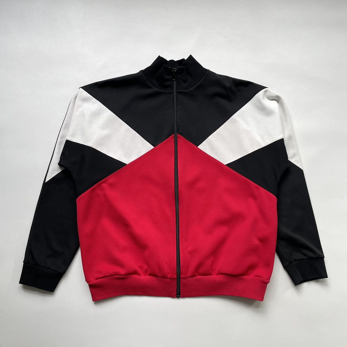 image of Maison Margiela S/s 18 Panelled Track Top in Black/White/Red, Men's (Size XL)