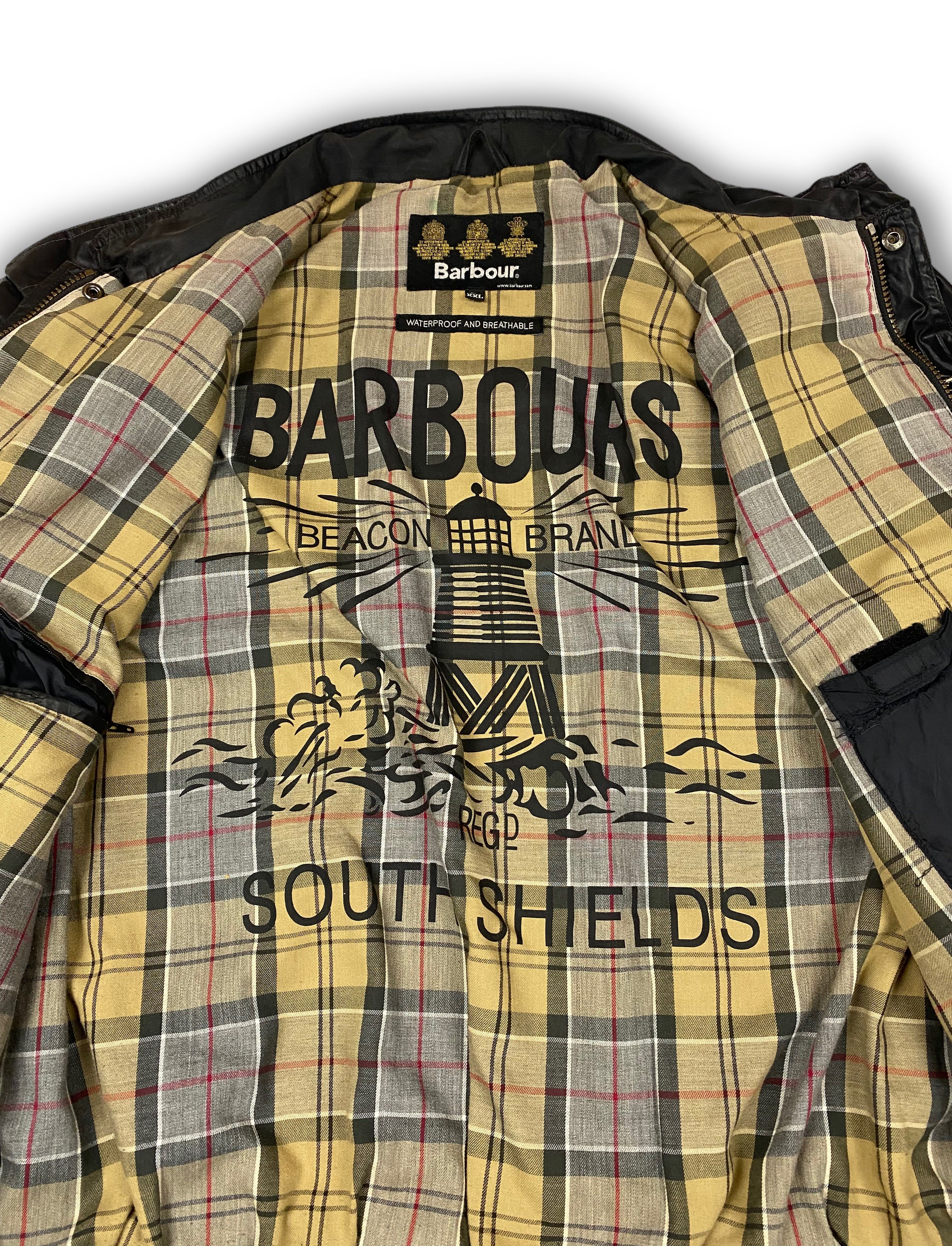 Barbour Vintage BARBOUR Super Rare Black Shining Biker Jacket M543 Size US XXL / EU 58 / 5 - 11 Thumbnail