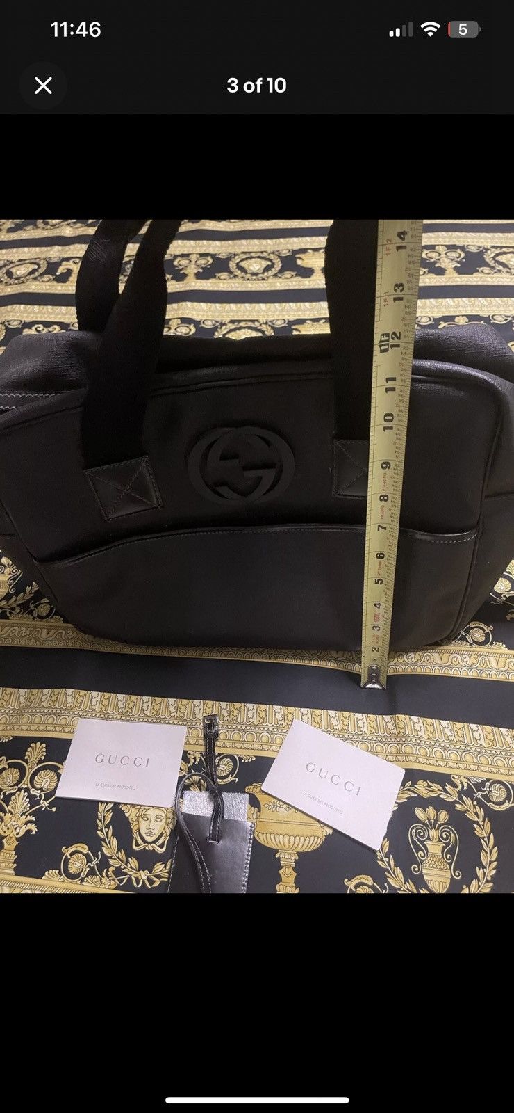 Gucci 100% AUTH GUCCI DUFFEL INTERLOCKING GG SAFFIANO LEATHER BAG Size ONE SIZE - 3 Thumbnail