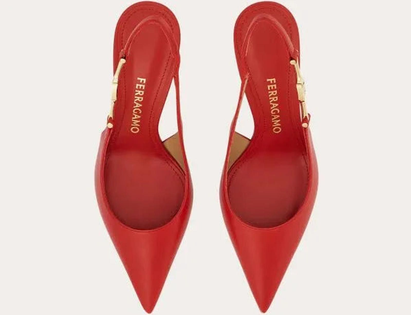 Salvatore Ferragamo Ferragamo F Buckle Slingback Pumps Size US 4.5 / IT 34.5 - 2 Thumbnail