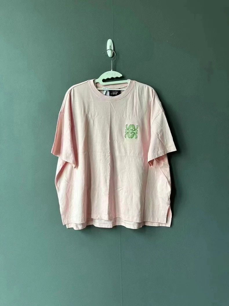 LOEWE Pink embroidered logo short sleeve