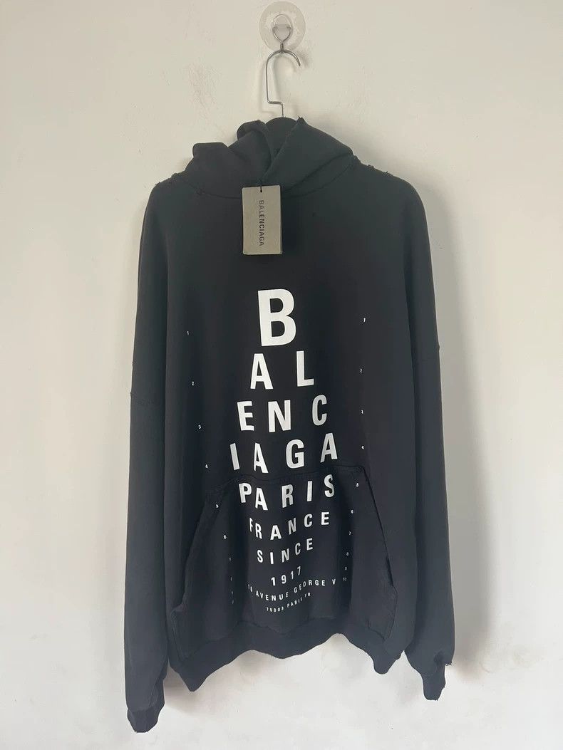 Balenciaga Black Hooded Sweatshirt with Print-dmc