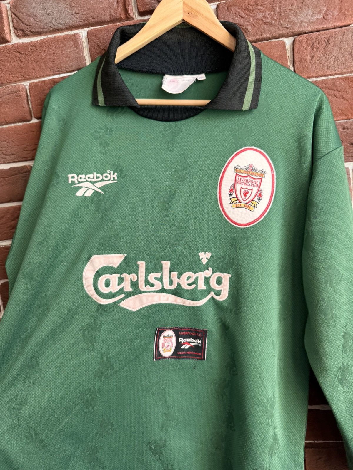 Reebok 1996/1997 Vintage FC Liverpool Reebok Goalkeeper Jersey Size US L / EU 52-54 / 3 - 4 Thumbnail