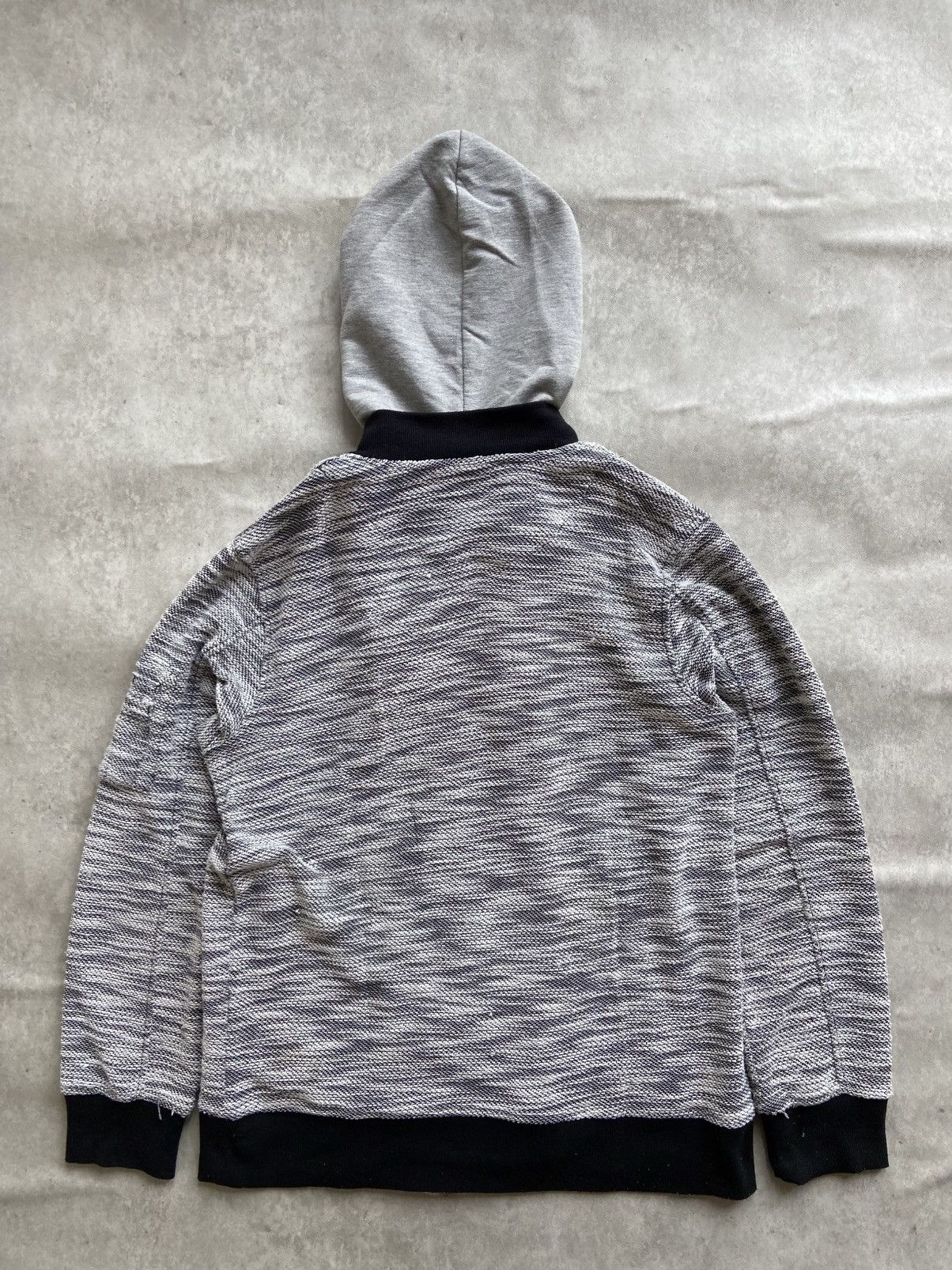 If Six Was Nine × In The Attic × Le Grande Bleu (L.G.B.) In The Attic Homme Grey Black Double Layer Bomber Hoodie Size US L / EU 52-54 / 3 - 13 Thumbnail