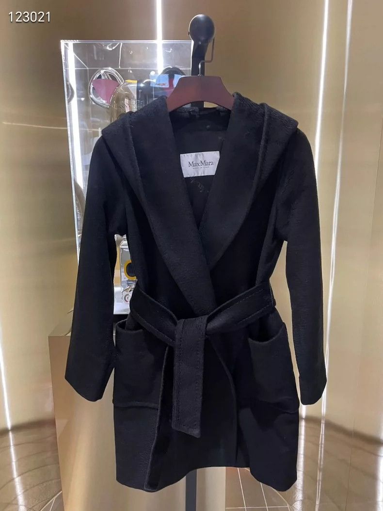 Max Mara Max Mara Black Hooded Coat Classic Size XS / US 0-2 / IT 36-38 - 1 Thumbnail