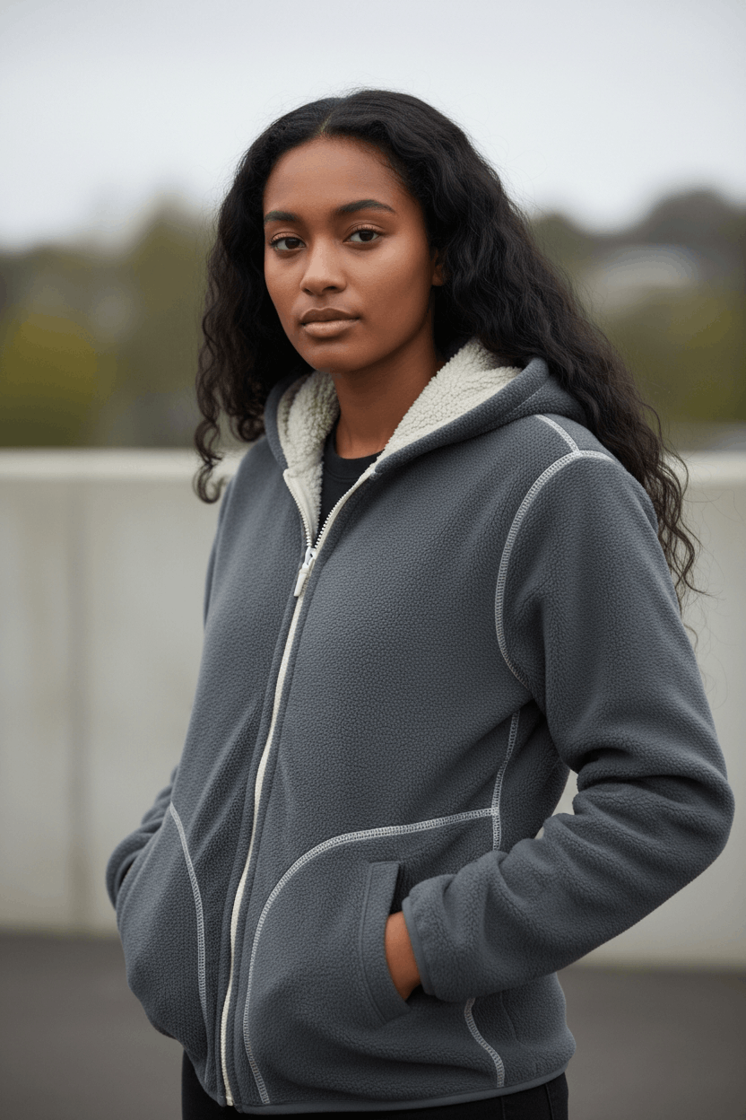 Japanese Brand Y2k UNIQLO Zipper Up Reversible Grey Beige Fleece Hoodie Size US M / EU 48-50 / 2 - 2 Thumbnail