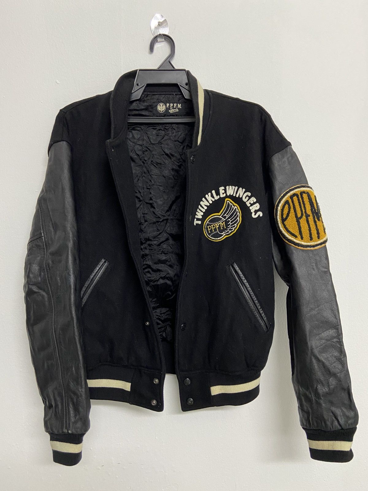 PPFM PPFM Wool Leather Black Varsity Jacket Size US M / EU 48-50 / 2 - 4 Thumbnail