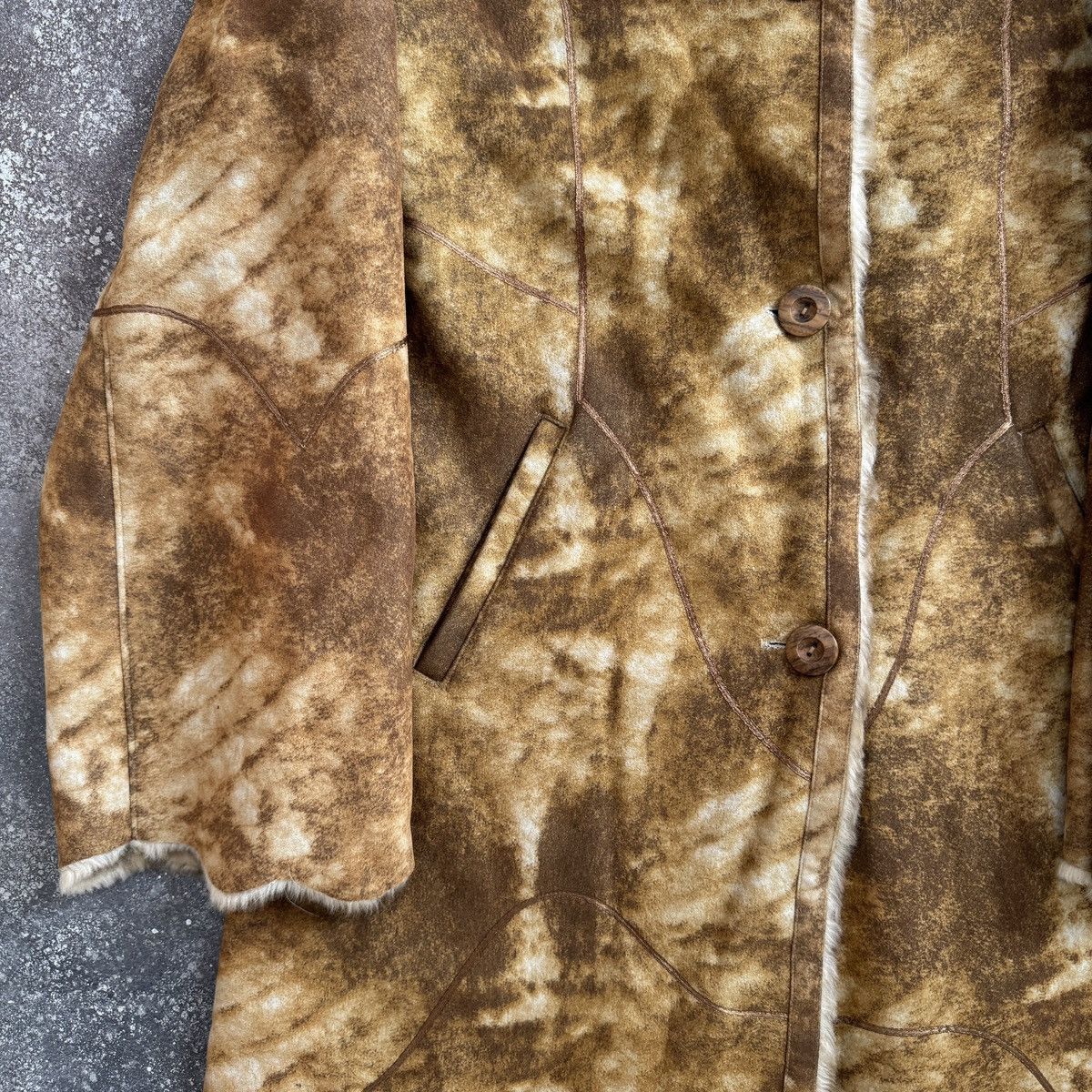Japanese Brand Japan Vintage Y2K Faux Fur Shearling Style Washed Coat Size L / US 10 / IT 46 - 3 Thumbnail