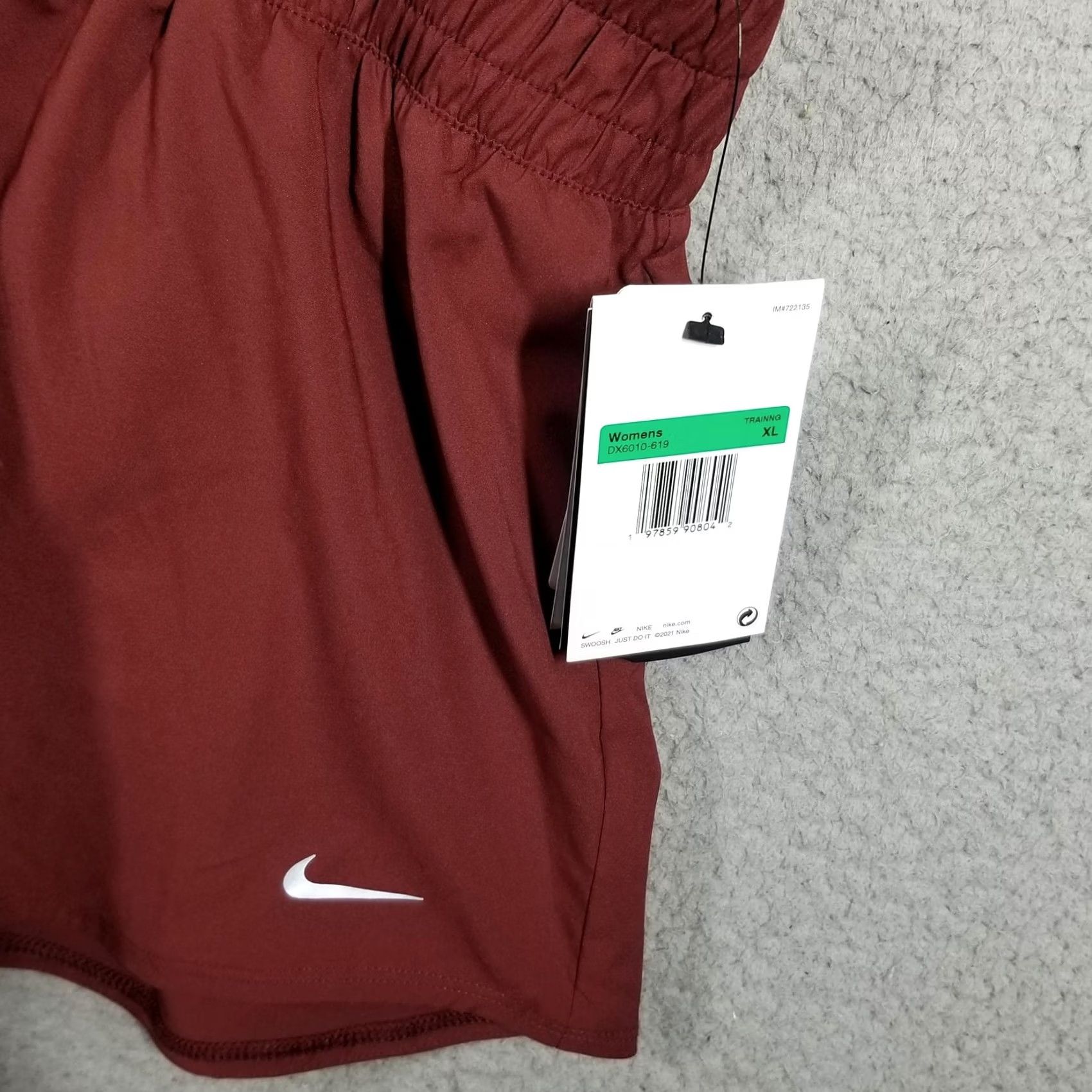 Nike Nike One Womens XL Red Dri-FIT 3" Brief Shorts DX6010-619 Size 40" / US 18 - 2 Thumbnail