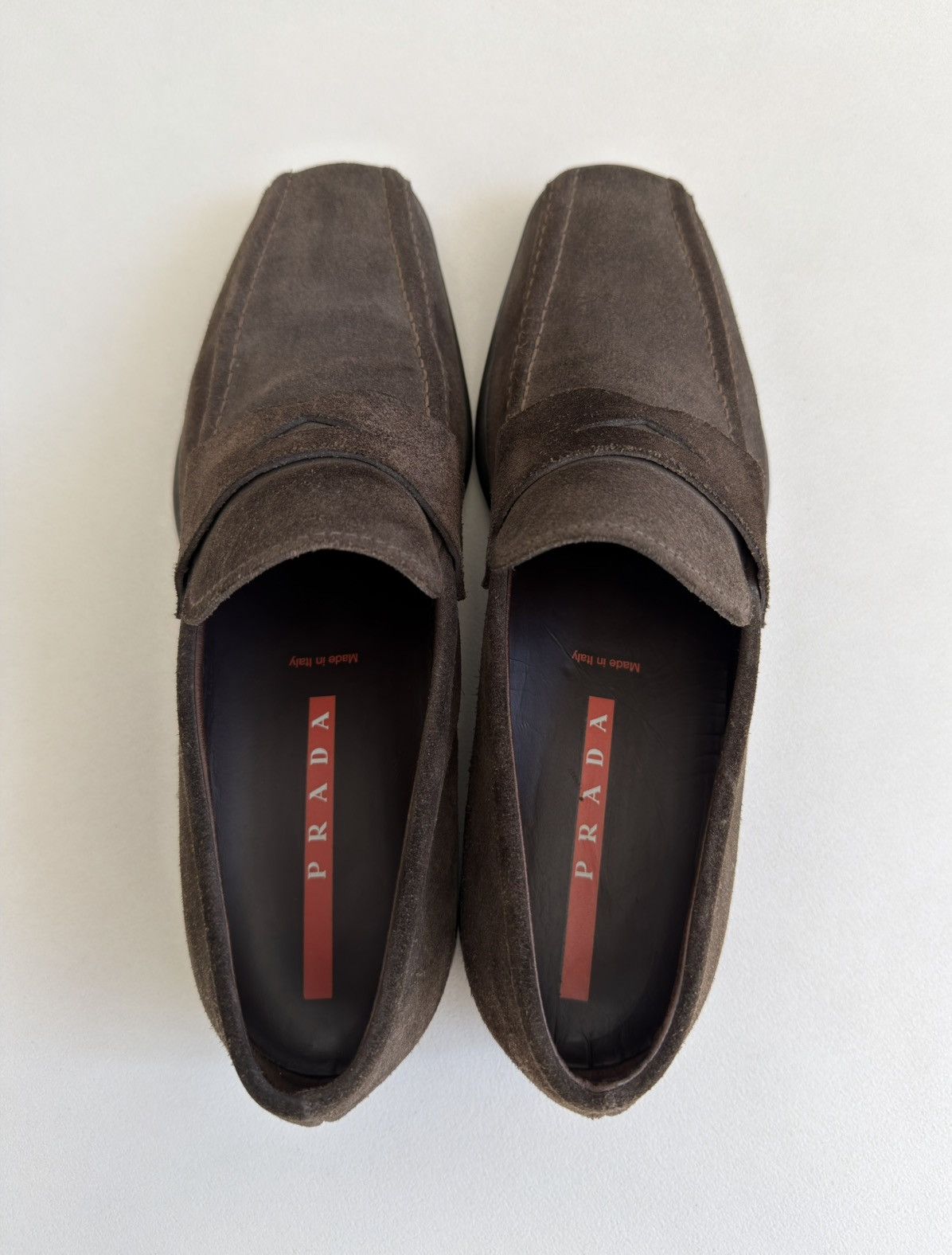 Prada Brown Suede ‘Square Toe’ Loafers Size US 8 / EU 41 - 9 Thumbnail