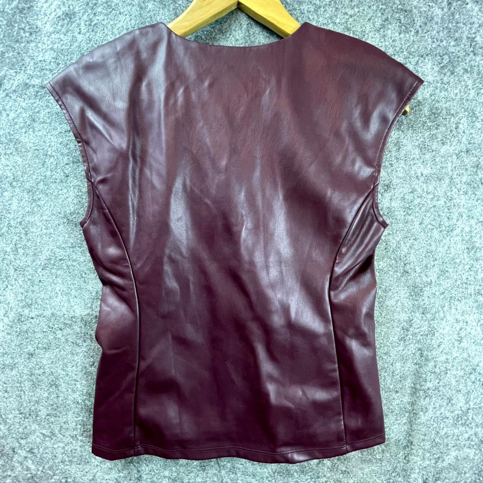 Ann Taylor Ann Taylor Faux Leather Top Womens XS Office Moto Steampunk Size XS / US 0-2 / IT 36-38 - 2 Thumbnail