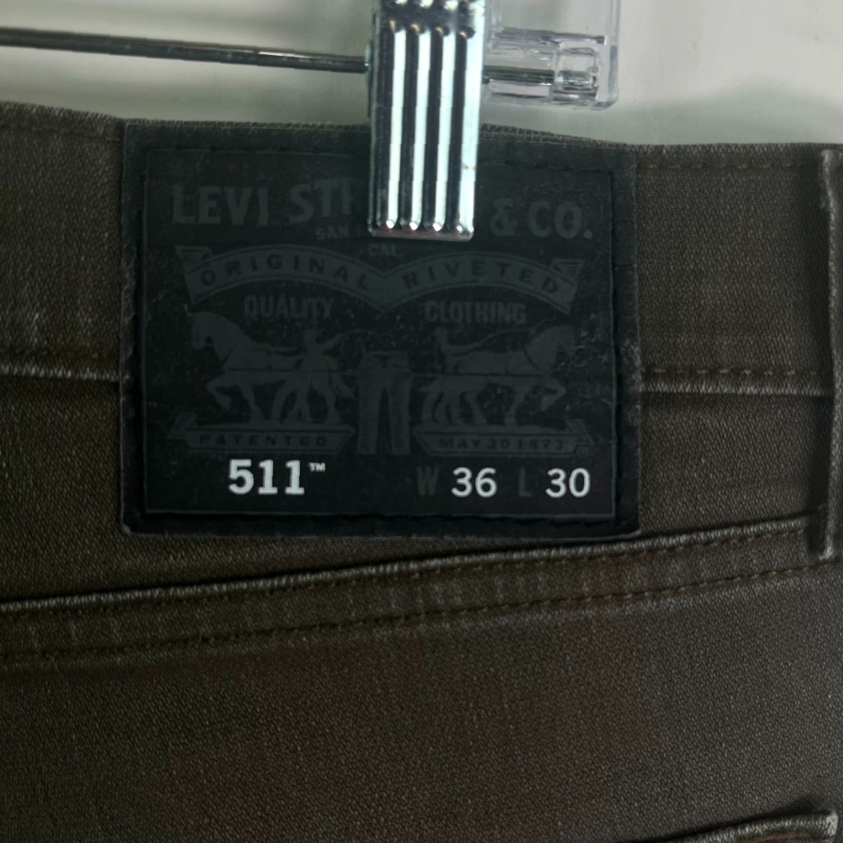 Levi's VINTAGE Levi's Jeans - Men's 36 Slim Fit Straight Leg Denim - Dark Green, 30-inch Inseam Size US 36 / EU 52 - 6 Thumbnail
