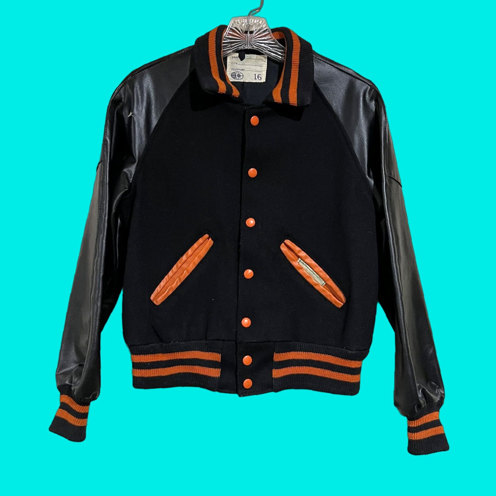 Vintage VINTAGE Blank Varsity Jacket Wool Sz 16 Men Black Varsity Jacket 16 Mens Wool Jacket Size US XL / EU 56 / 4 - 1 Thumbnail