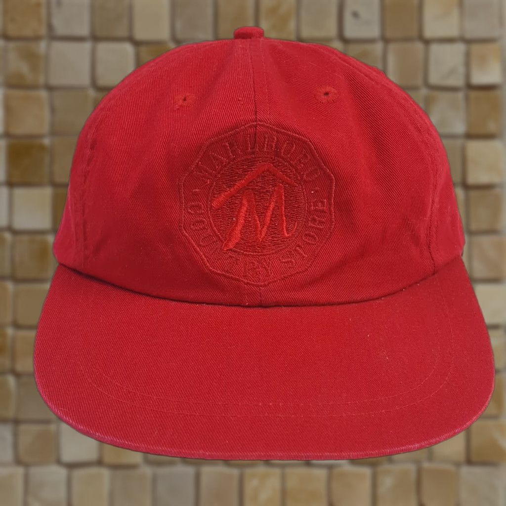 Marlboro VINTAGE Marlboro Red Twill Dad Hat Snapback Baseball Cap Adjustable Cotton 90s Country Store Size ONE SIZE - 1 Thumbnail
