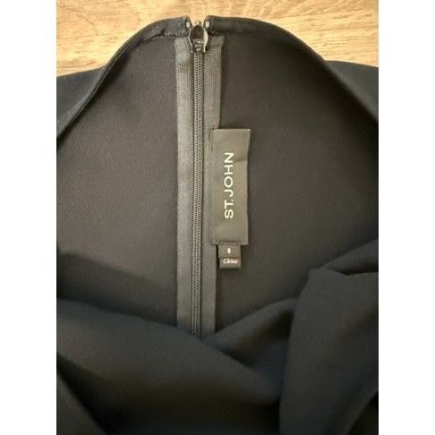 St. John St. John Black Wide-Leg Jumpsuit With Bow Detail Party Cockt Size 30" / US 8 / IT 44 - 5 Thumbnail