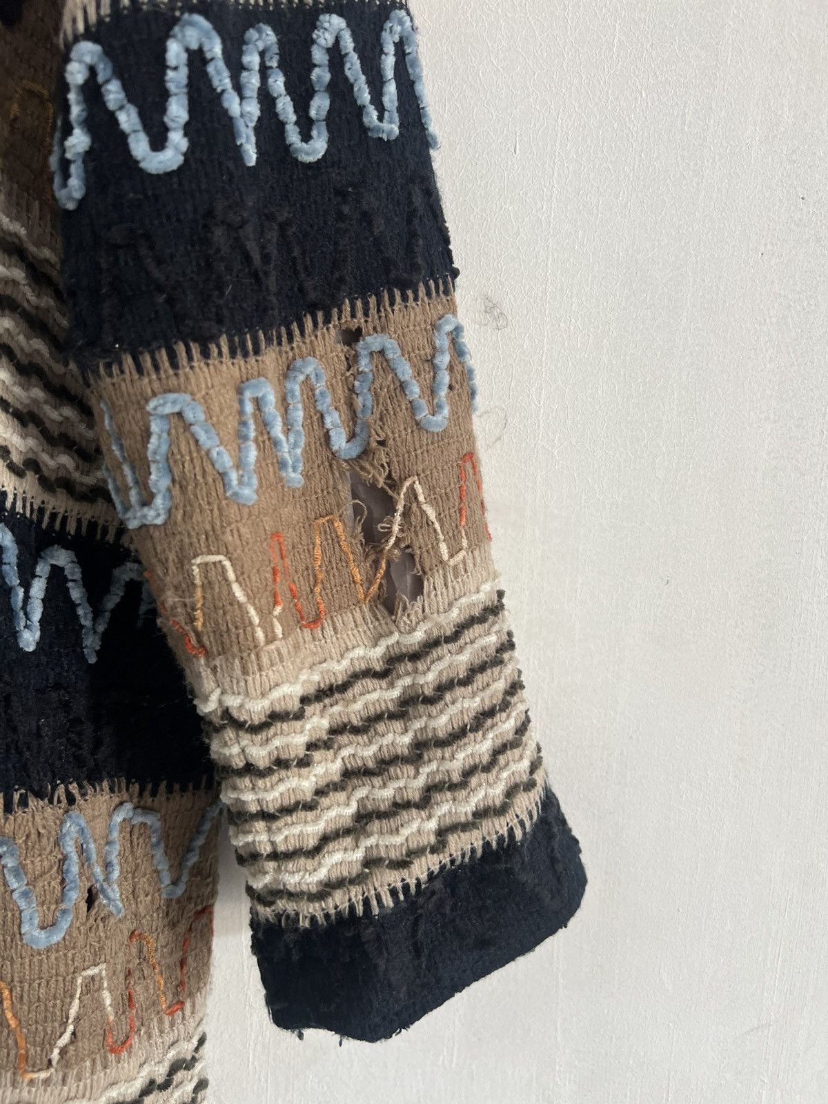 If Six Was Nine Patchwork Sashiko Dyed Button Up Fleece Japan Size US M / EU 48-50 / 2 - 12 Thumbnail