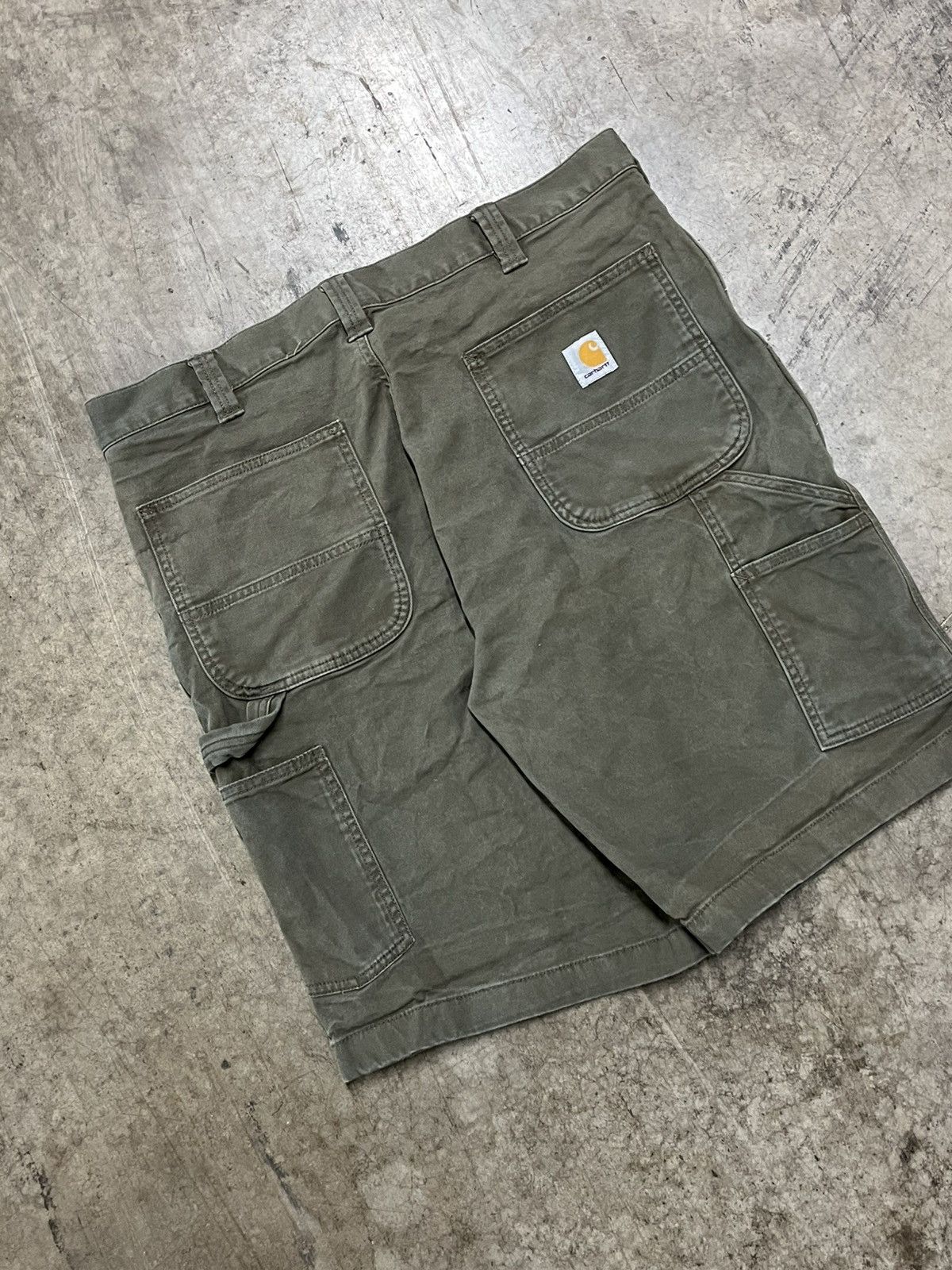 Carhartt × Vintage Carhartt earthtone green carpenter shorts streetwear hype Size US 36 / EU 52 - 4 Thumbnail