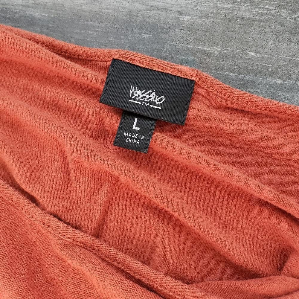 Designer Burnt Orange Mossimo Pocket Short Sleeve Size L / US 10 / IT 46 - 3 Thumbnail