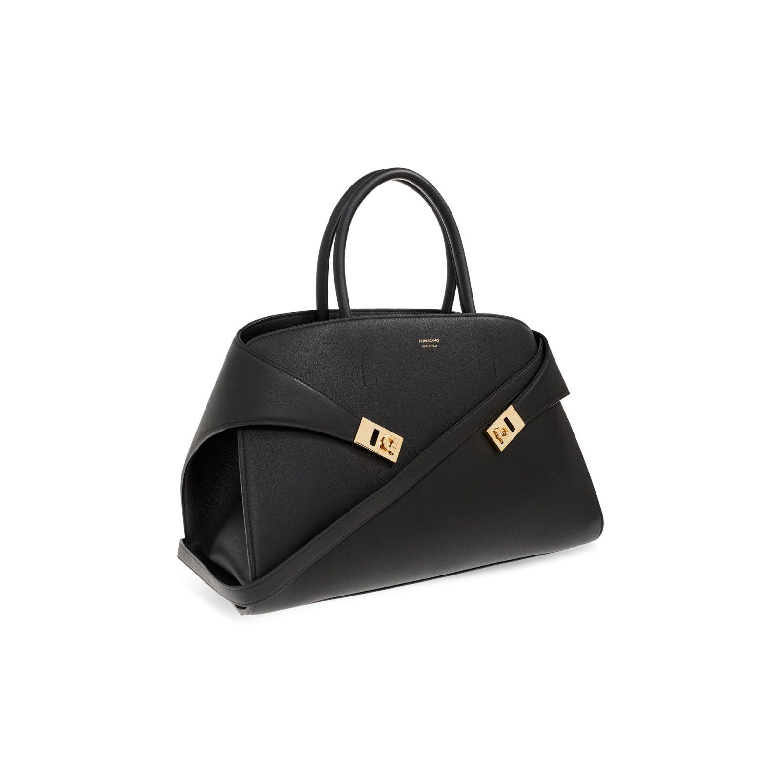 Salvatore Ferragamo FERRAGAMO Black Leather Hug Shoulder Bag New & Authentic Size ONE SIZE - 3 Thumbnail