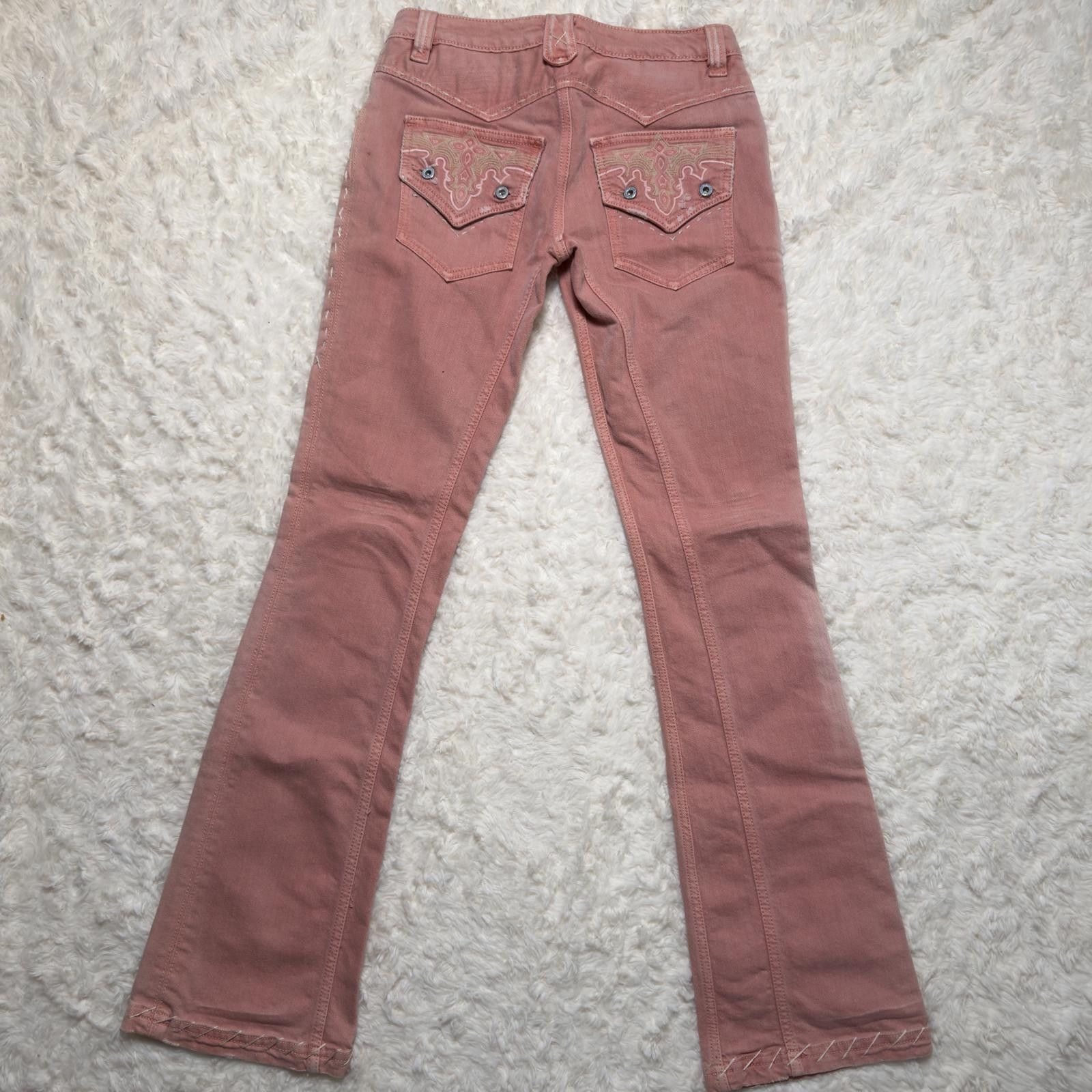 Antik Denim Vintage Antik Denim Y2K Low Rise Flare Jeans Pink Size 27" / US 4 / IT 40 - 2 Thumbnail